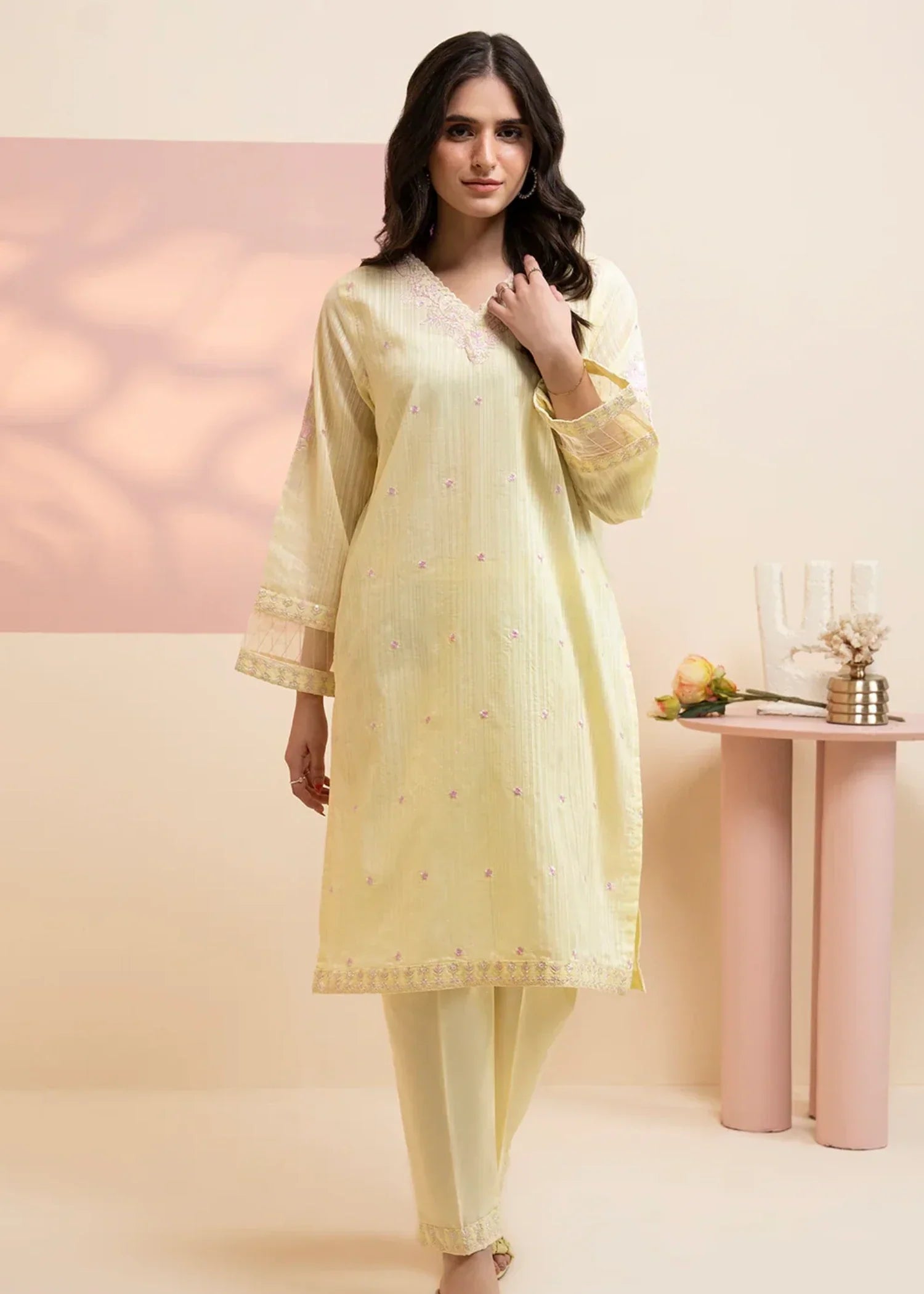 Zellbury WPS2522521 Light Yellow Women 2pcs