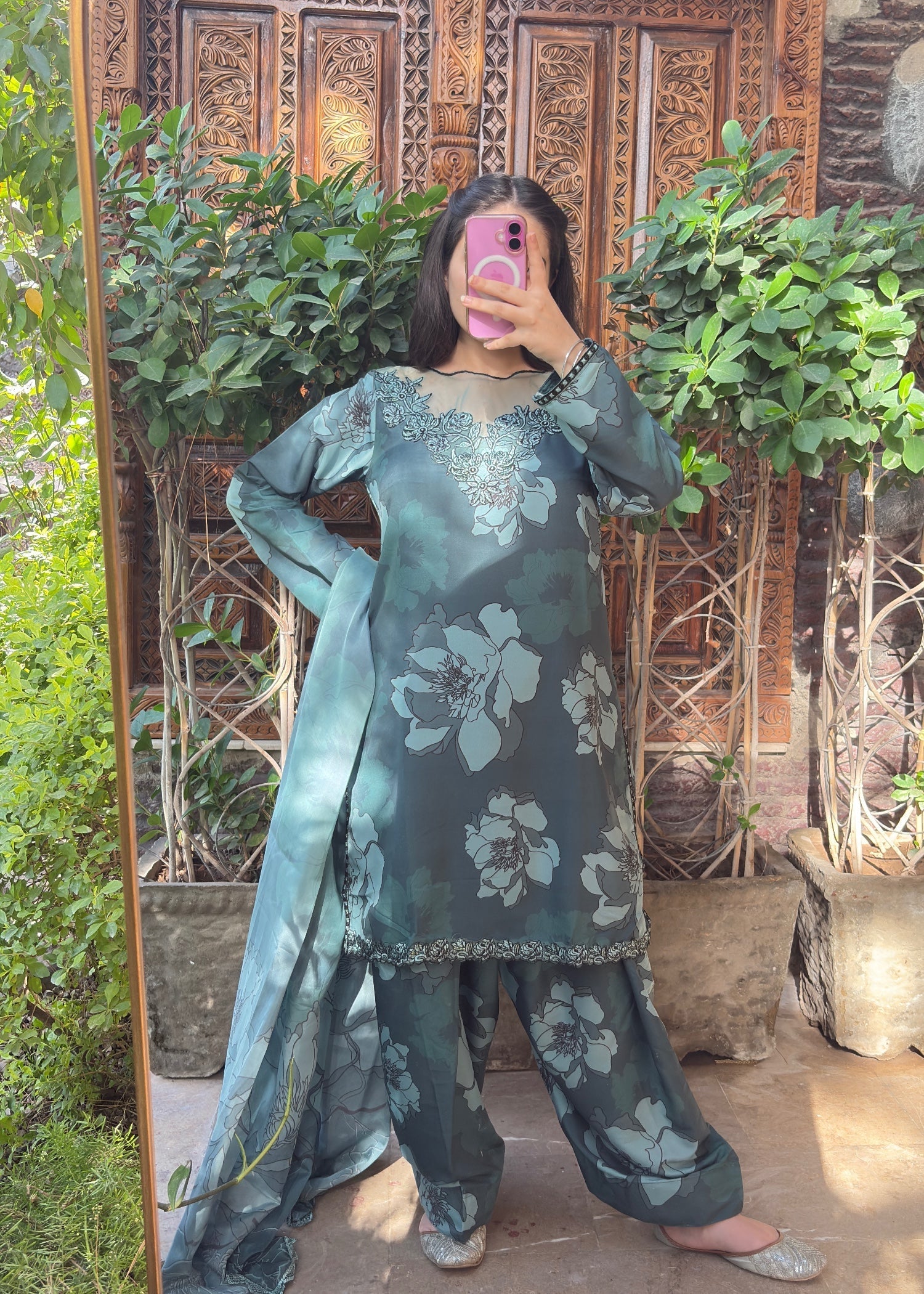 Suits By Sadia GREEN BLACK SWISS Women 3pcs