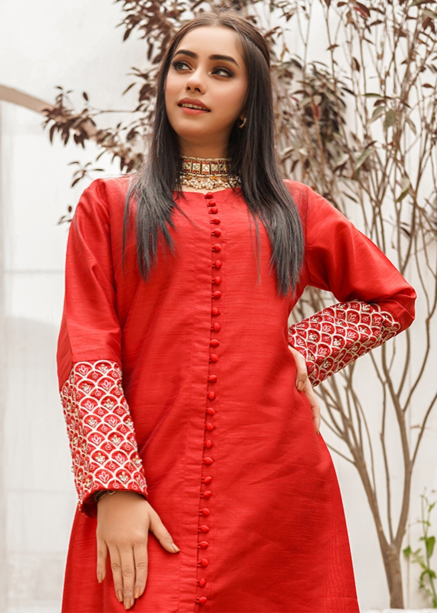Insiya By Saira Jawad Kanwal Khan Ready to wear Cherry Red Women 2pcs