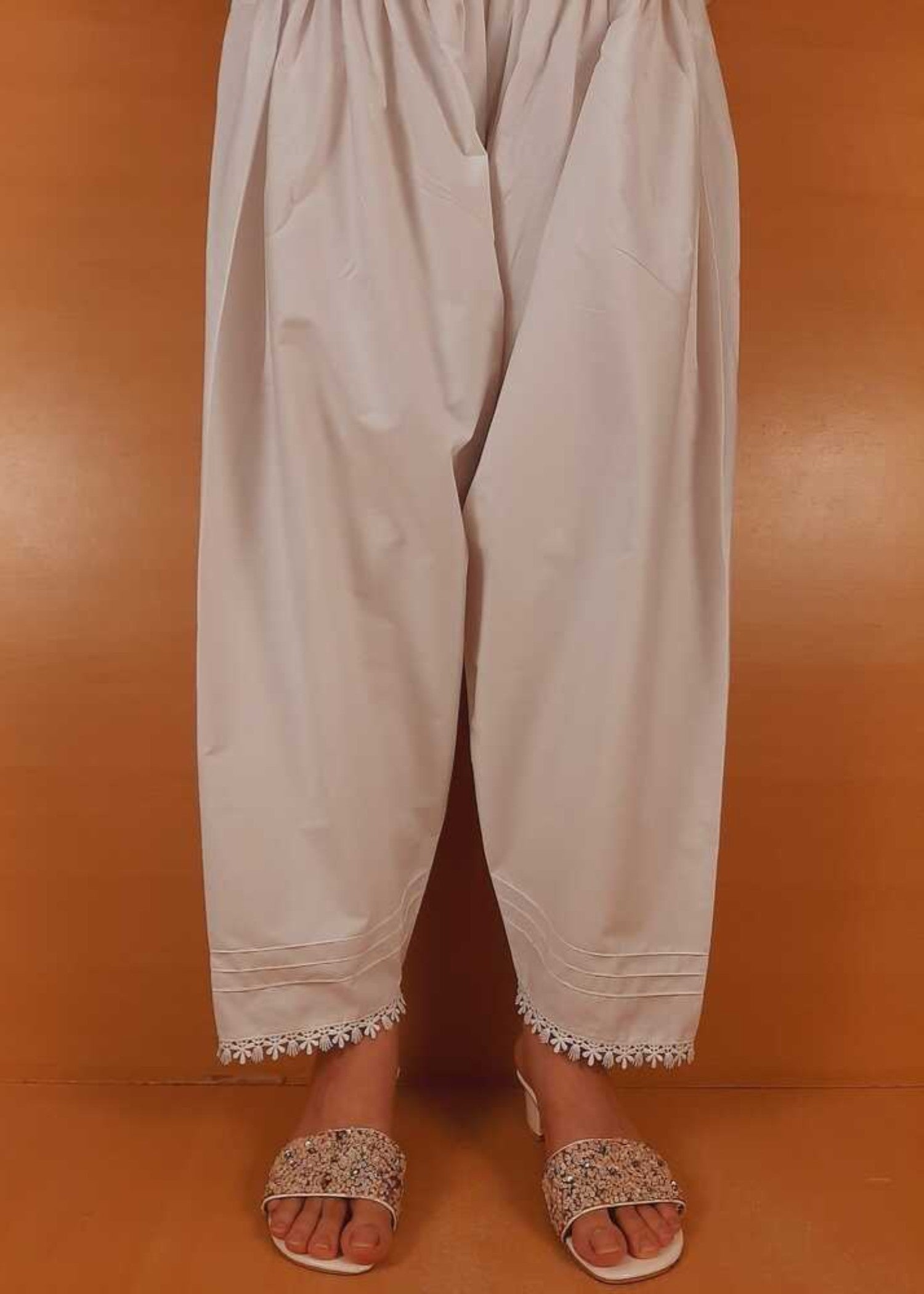 Zardi Laces Embellished Shalwar White ZSL09 Women 1pcs