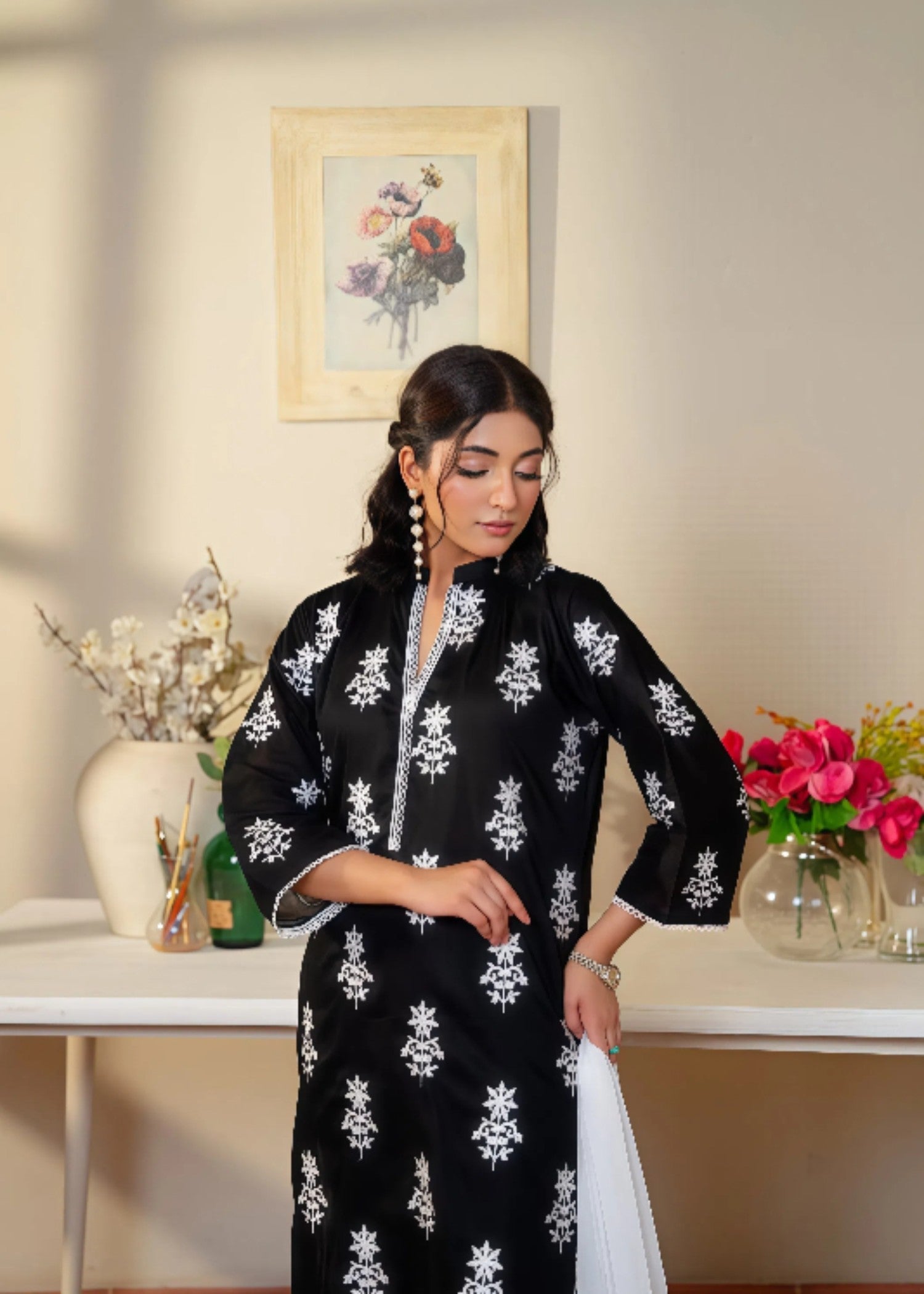 Zeephire BLACK EMB Women 3pcs