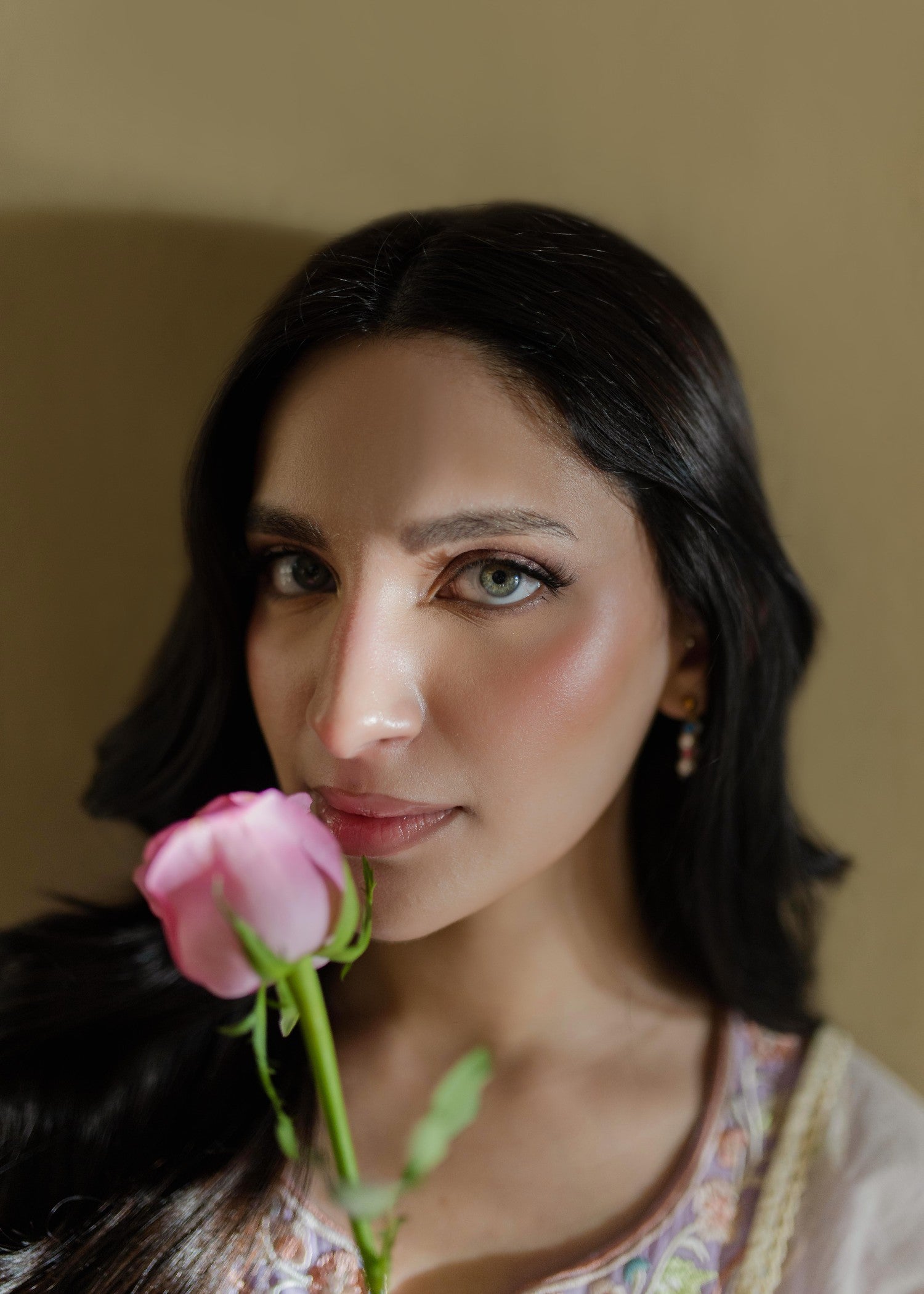 Azulie Lavender Embroidered Kurta by Women 1pcs