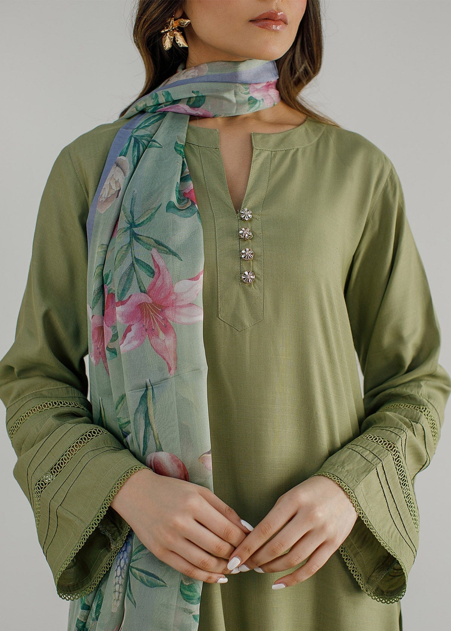 Peach Republic Raw Silk Suit 01 Women 3pcs