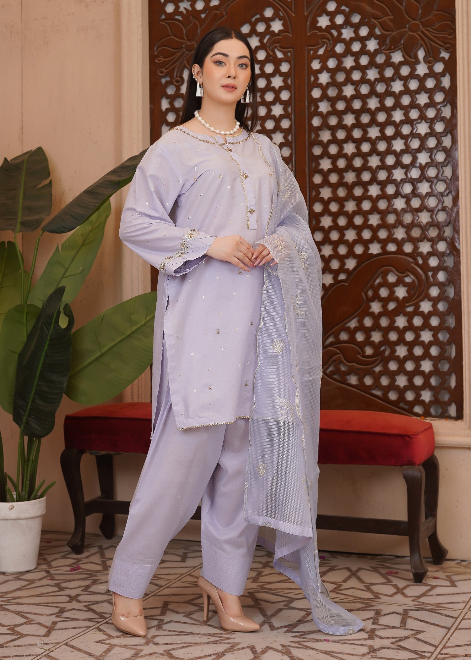 Waniya Awais WAF D10 (Farshi Shalwar) Women 3pcs
