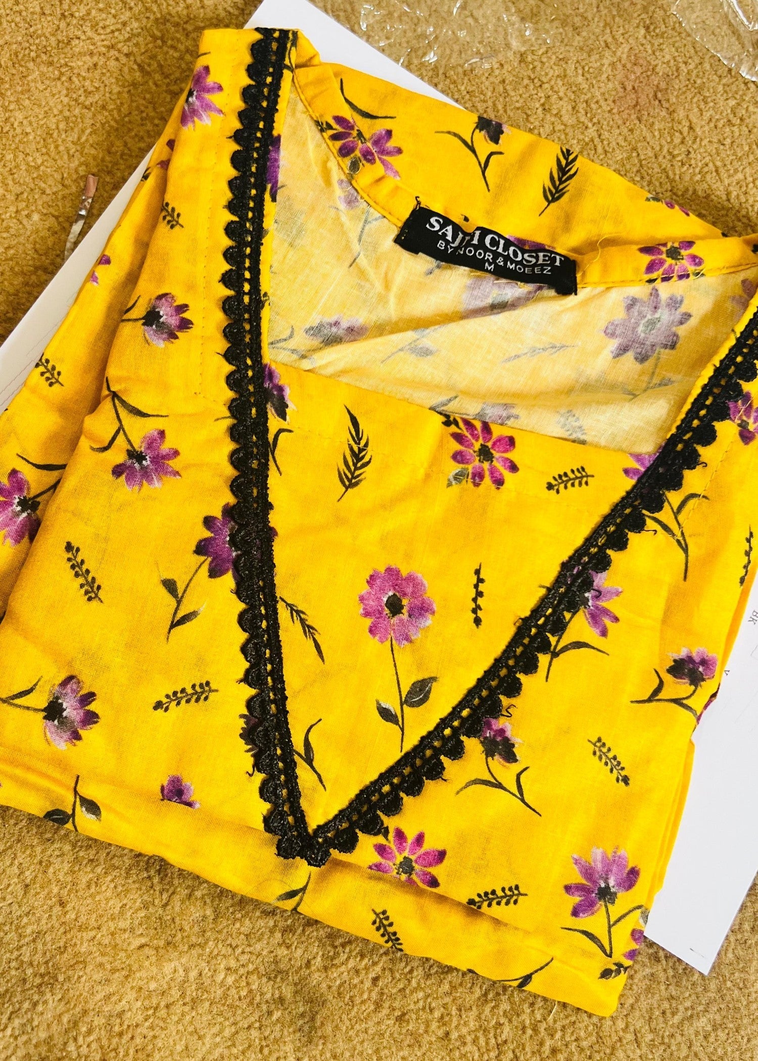 Sajfi Closet Lemon Digital Print Lawn Stitched Suit Women 2pcs