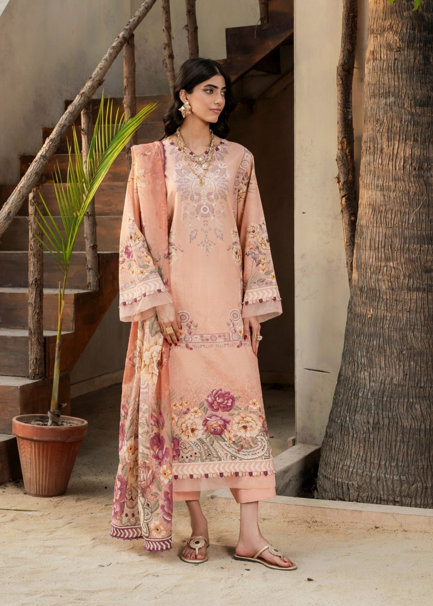 FIRDOUS Stitched Printed Lawn D141 Roselle Women 3pcs