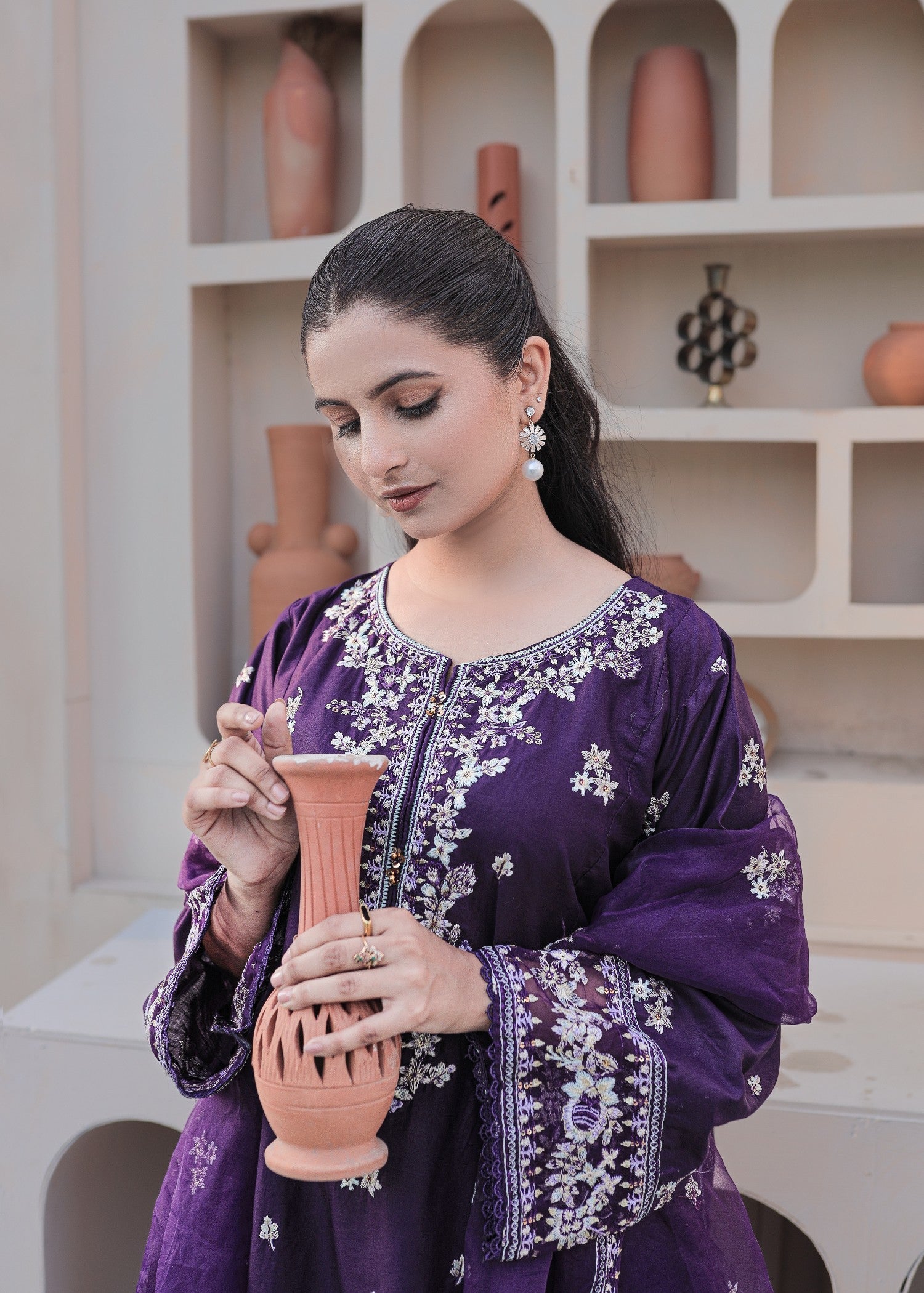 Shehroz Fashion ANARKALI LAWN EMBROIDERY SUIT Women 3pcs