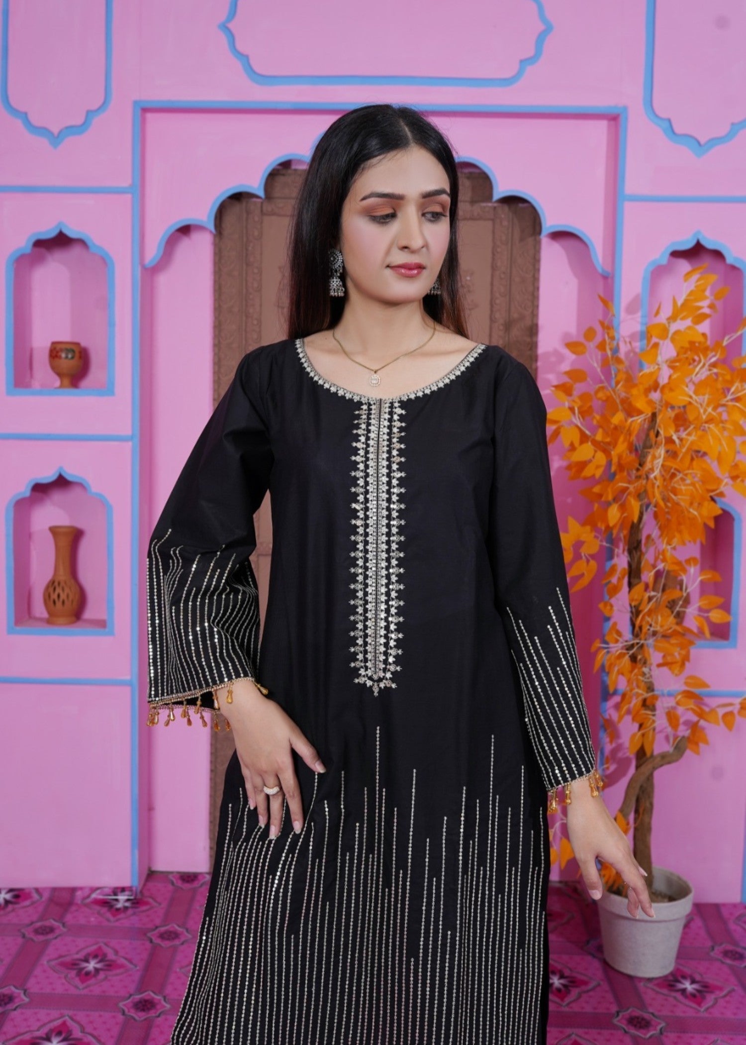 Midway Arts Petal Veil BLACK Women 2pcs