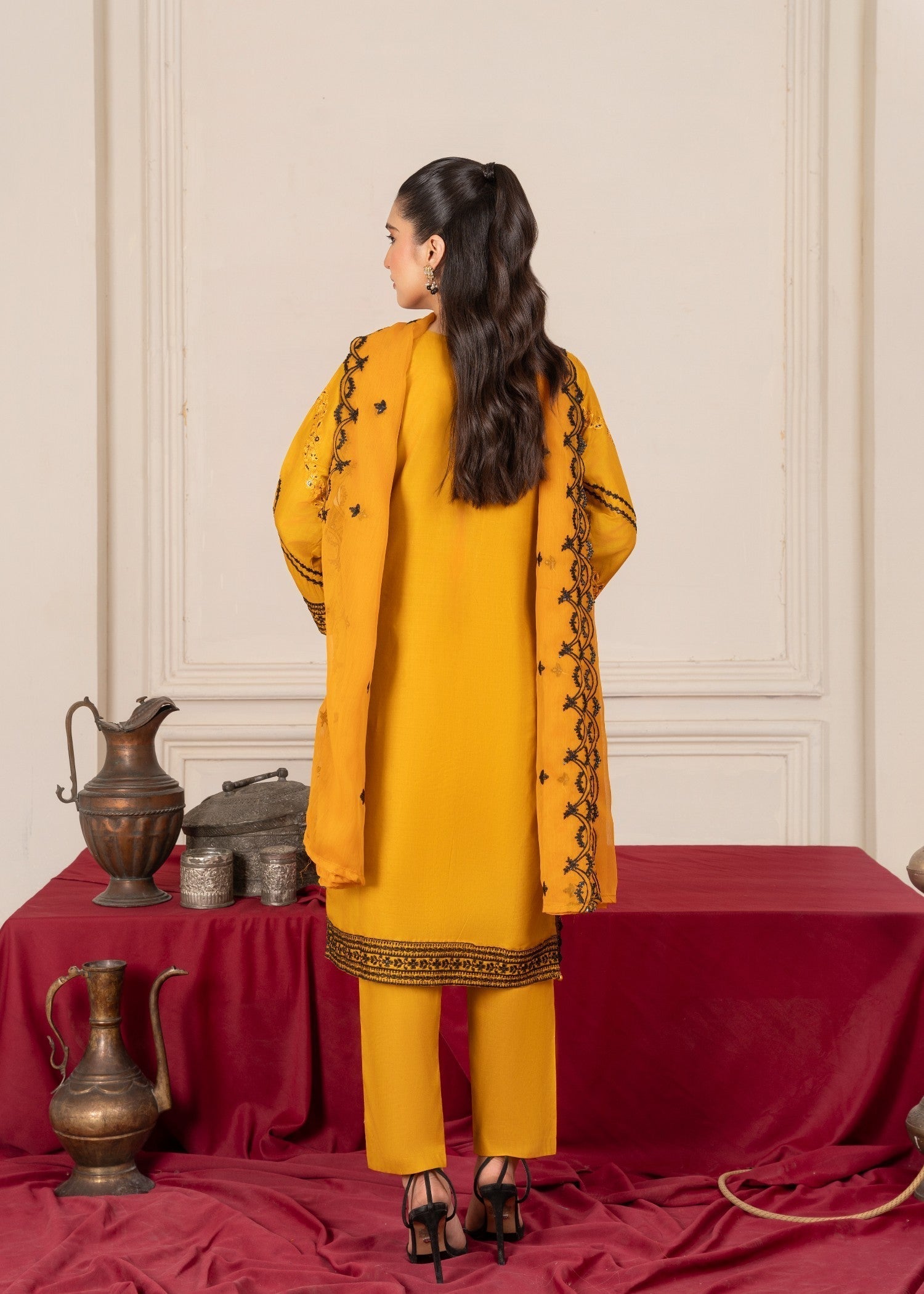 Four Season Boutique ZIRWAH COTTON MUSTARD Women 3pcs