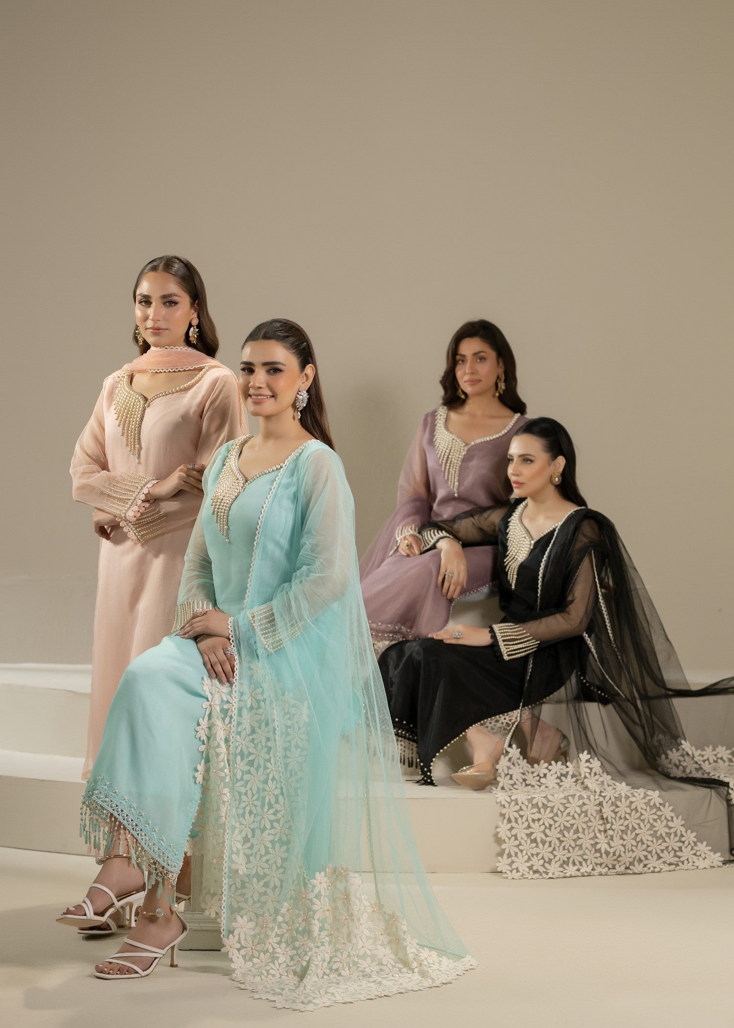 Khuda Baksh Creations Z 305 Lilac Women 4pcs