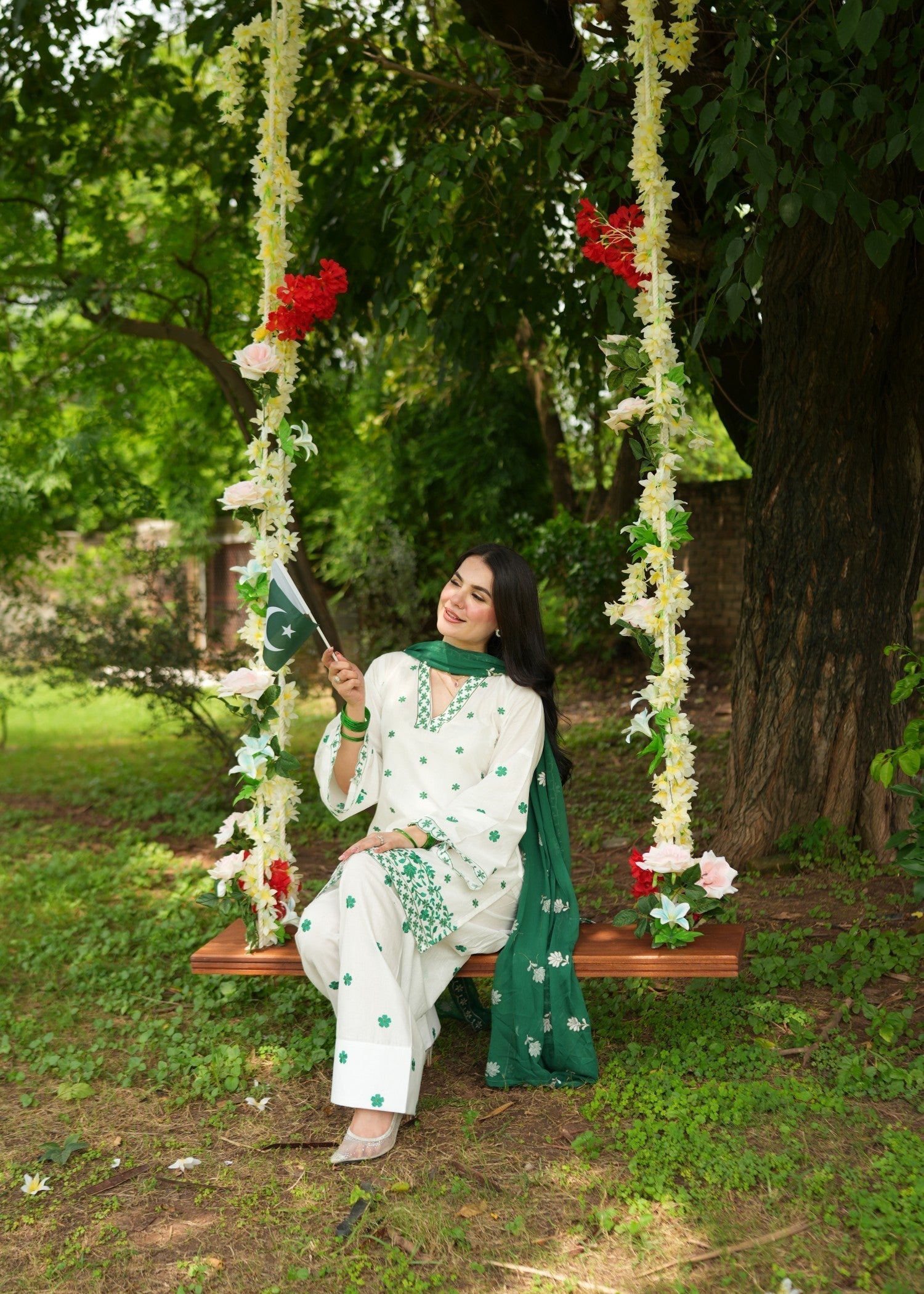 Noor Asiya Farshi Shalwar Pakistani Ethnic Lawn Dress Women 3pcs