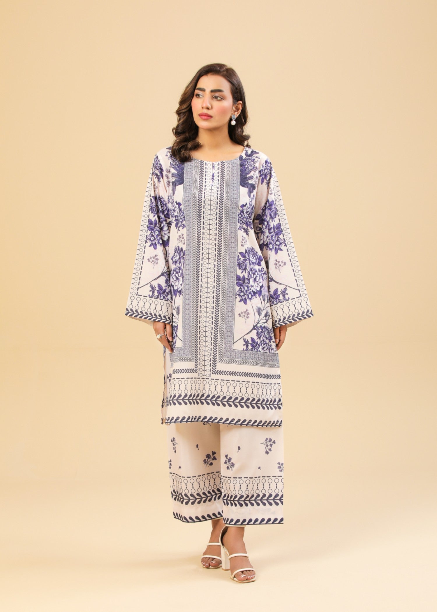 Zenyre Indigo Stripe Printed Set Women 2pcs