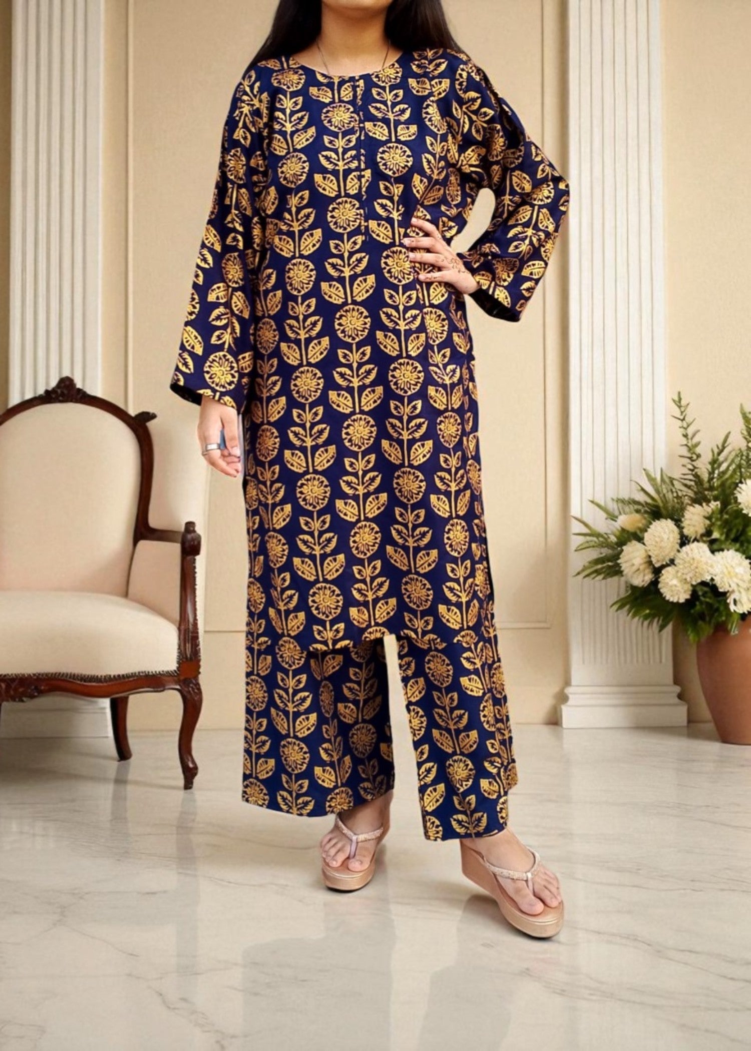 Gulposh Muskan (Printed ) Blue Women 2pcs