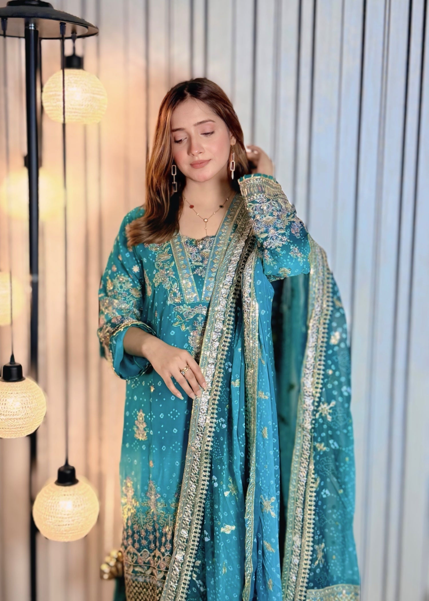 Suits By Sadia Aqua teal Women 3pcs