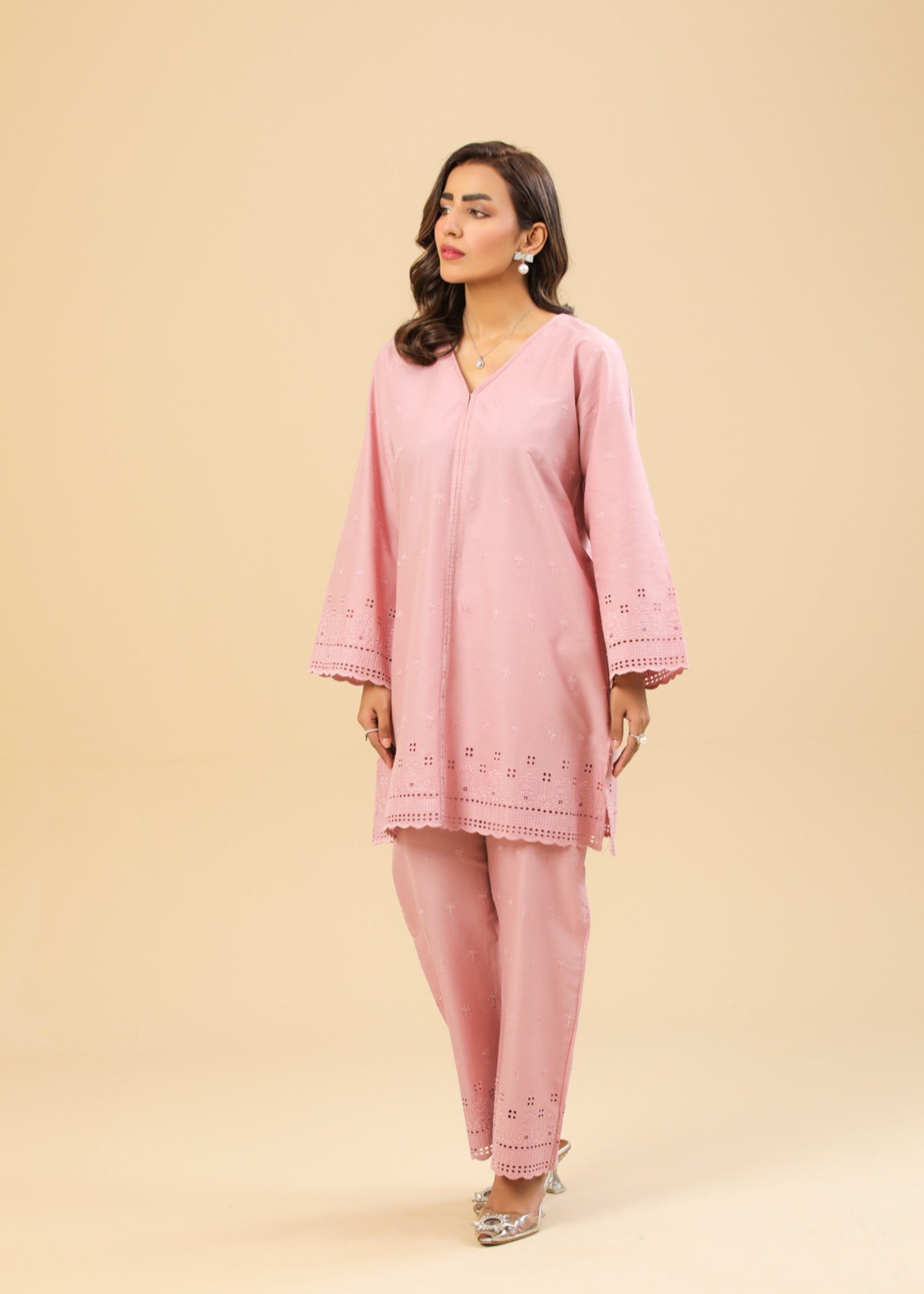 Zenyre Pink Chikankari Set Women 2pcs