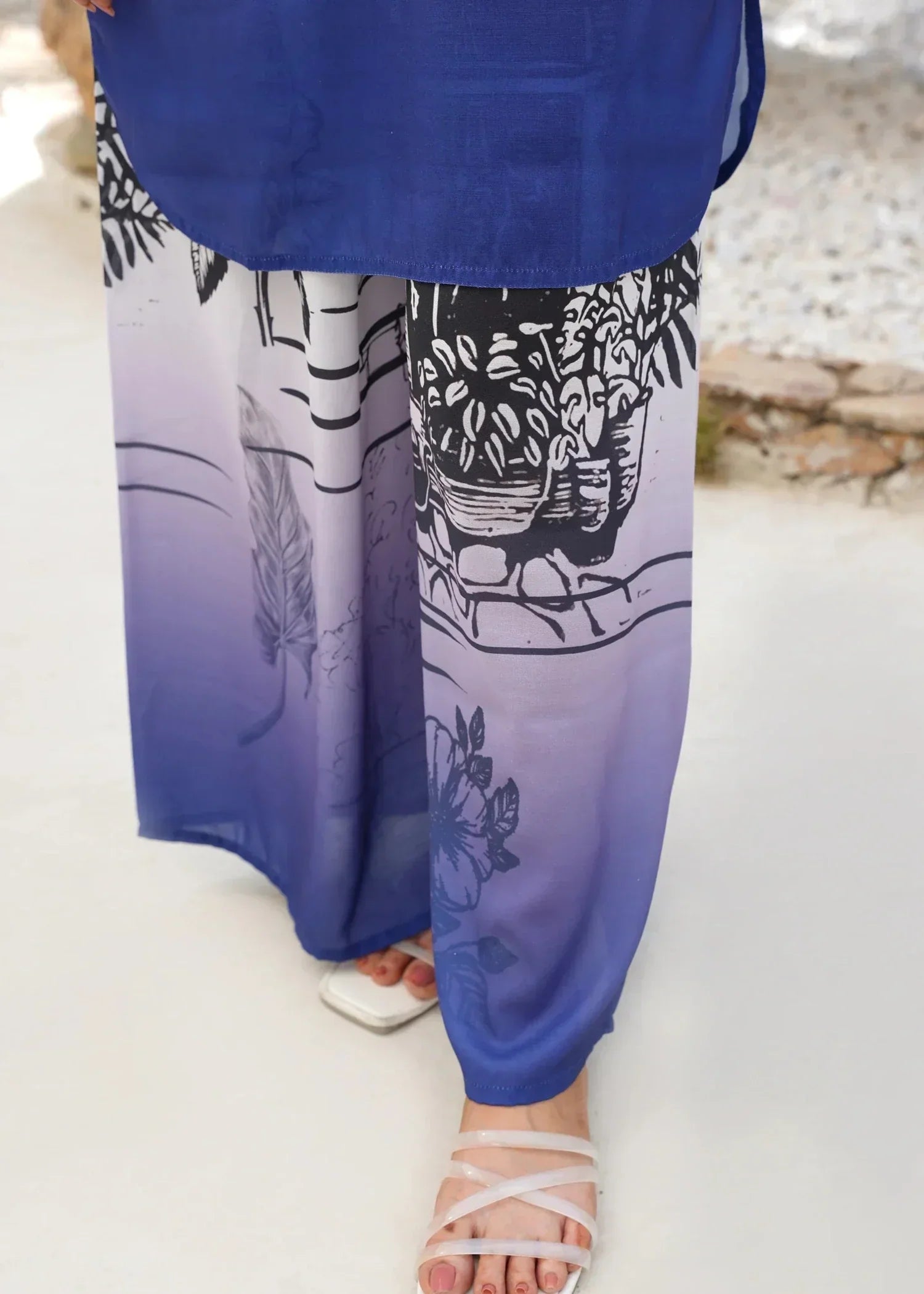 Mataish Indigo Sketch Cord Set Women 2pcs