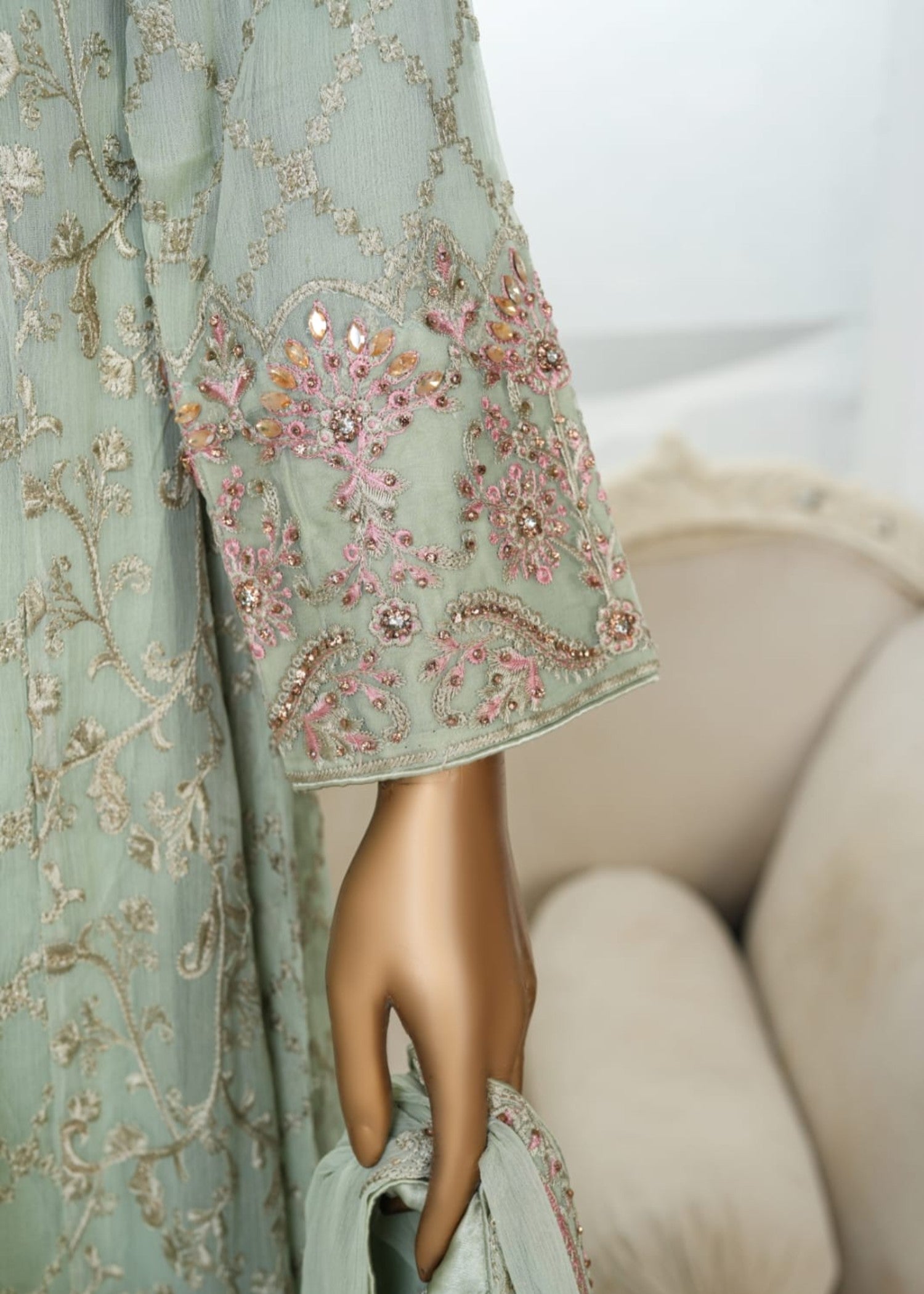 Ahmed Creations kinza Mint Green Women 3pcs