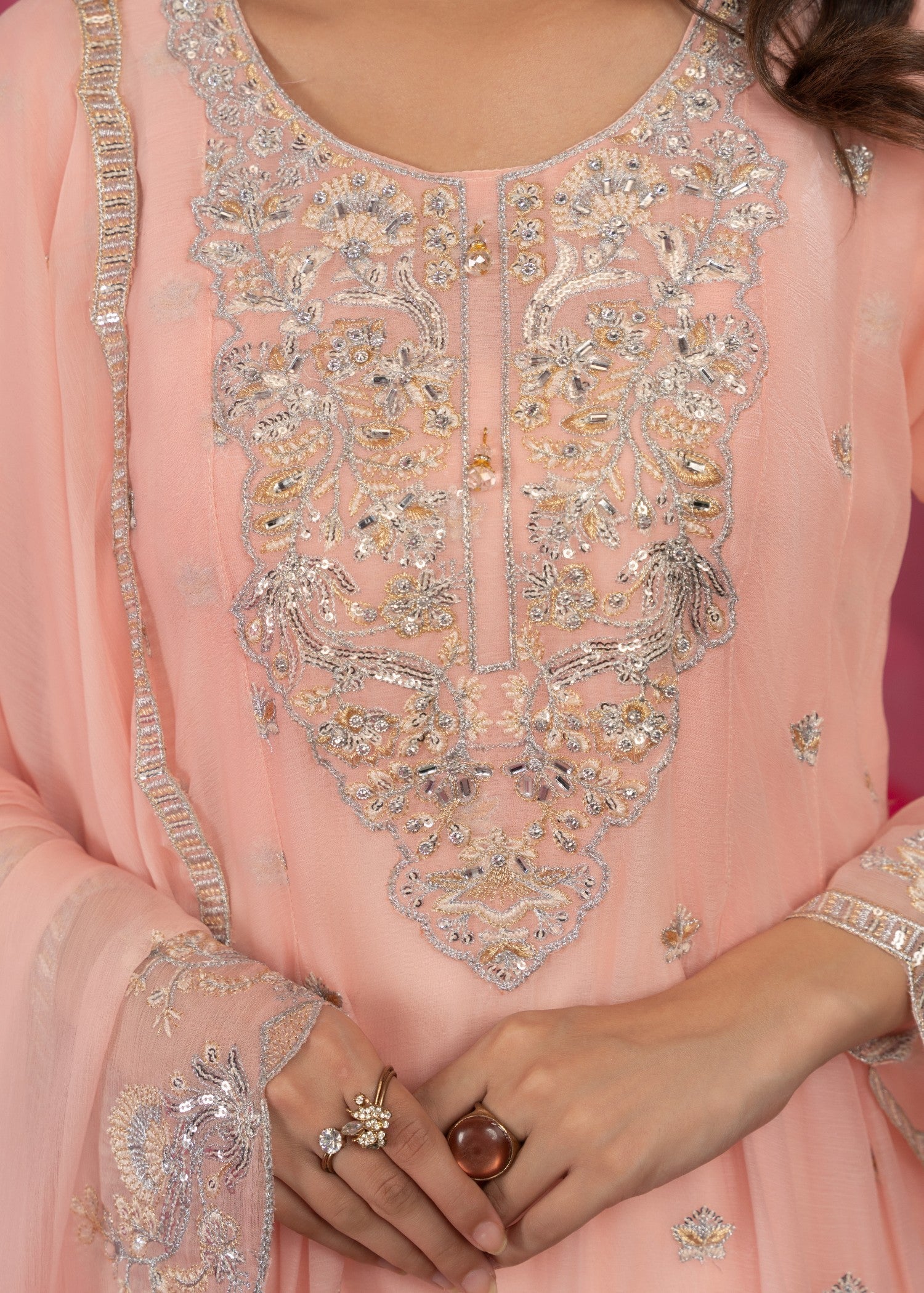 Four Season Boutique ZEBA FROK PEACH Women 3pcs