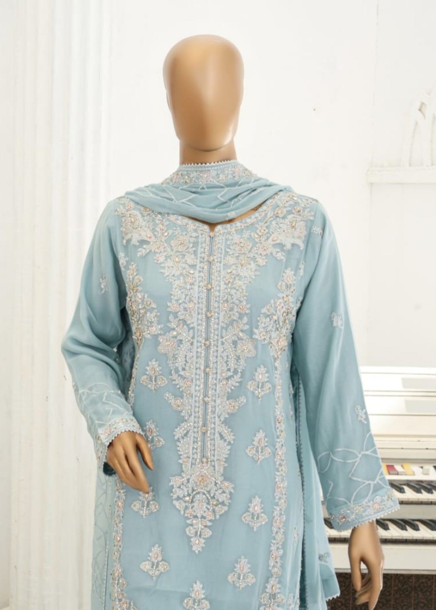 Ahmed Creations ALISHBA SLKY BLUE Women 3pcs