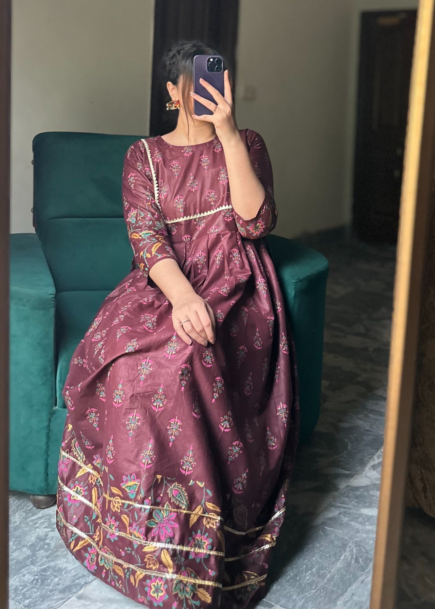 Tawakal Closet LACE MAXI MAROON Women 2pcs