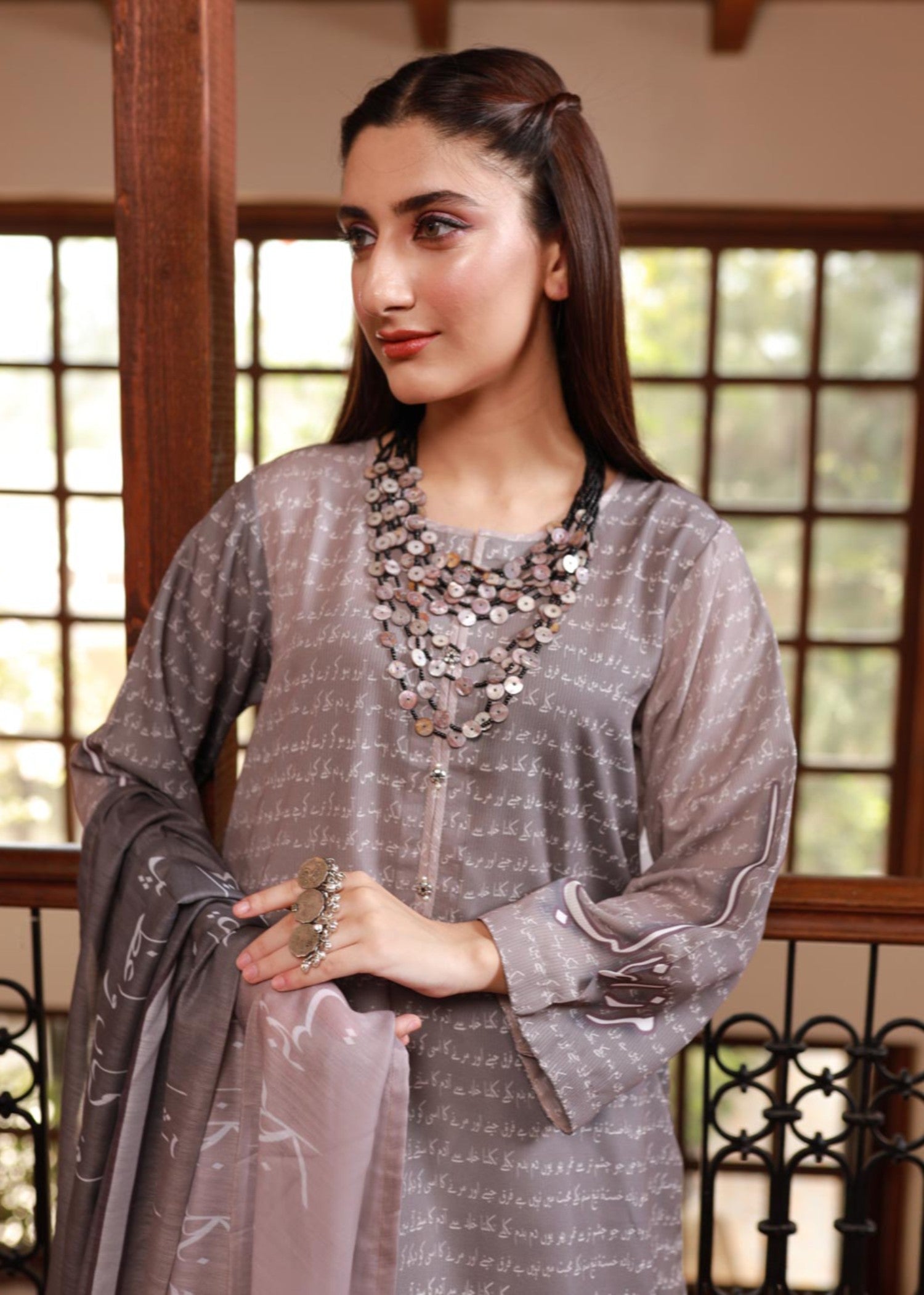 Tng (The Next Generation) Mirza Ghalib | | Stitched | Tan Brown Women 2pcs