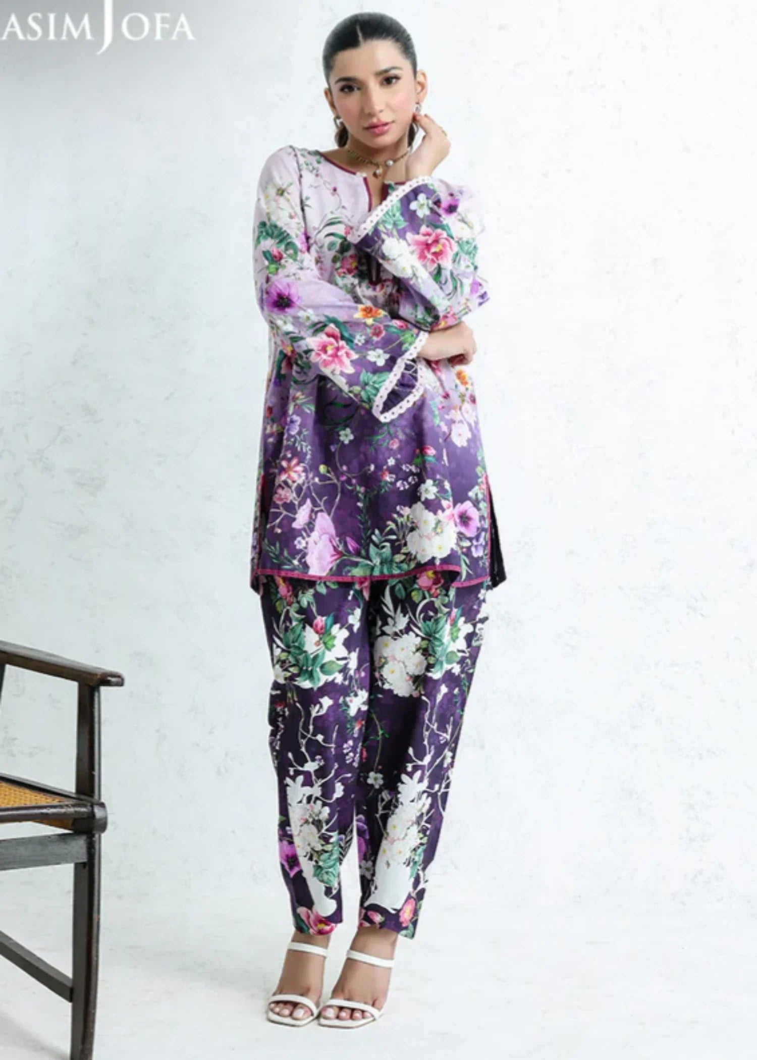 Asim Jofa AJPB 212 PRINTED CAMBRIC STITCHED Women 2pcs