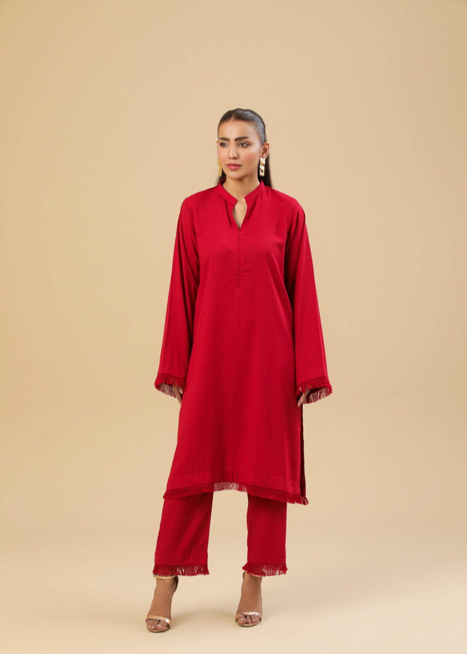 Zenyre Marooon Aura Solid Set Women 2pcs