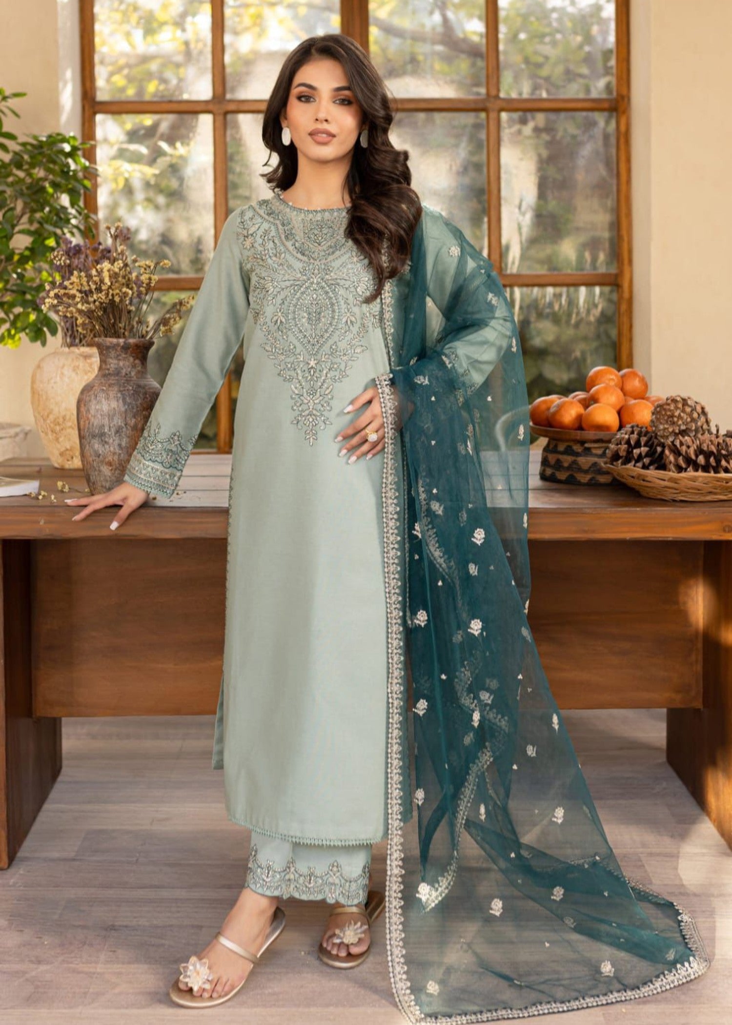 Stylish Collection SEA SAND EMBROIDERED Women 3pcs