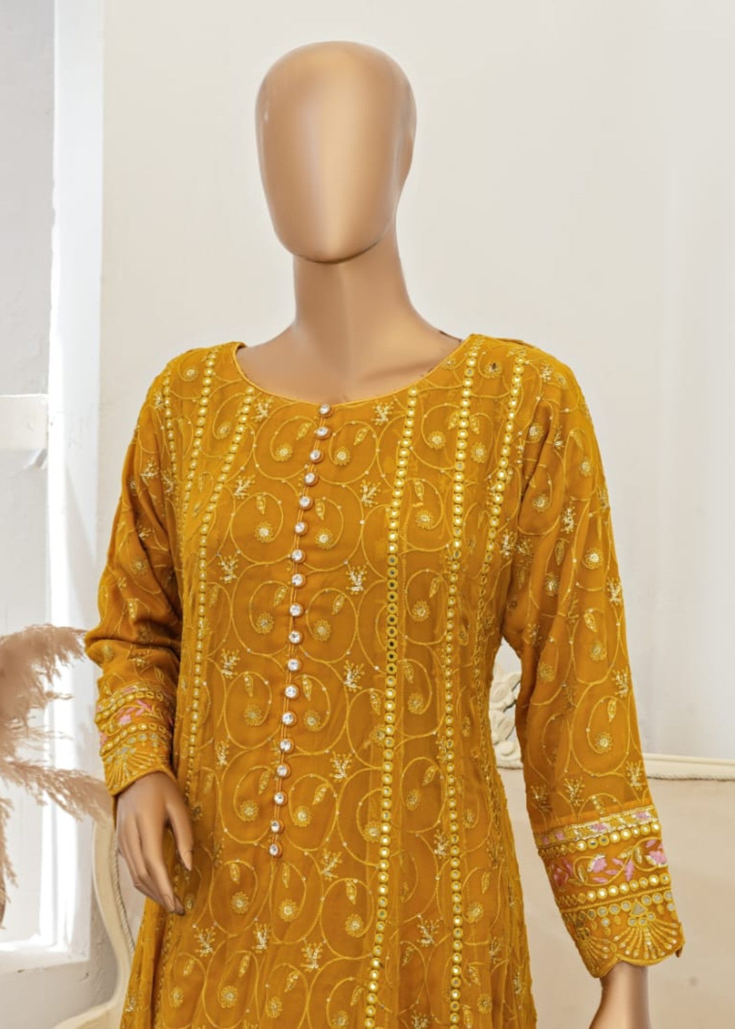 Ahmed Creations Mahajabeen Mustard Women 3pcs