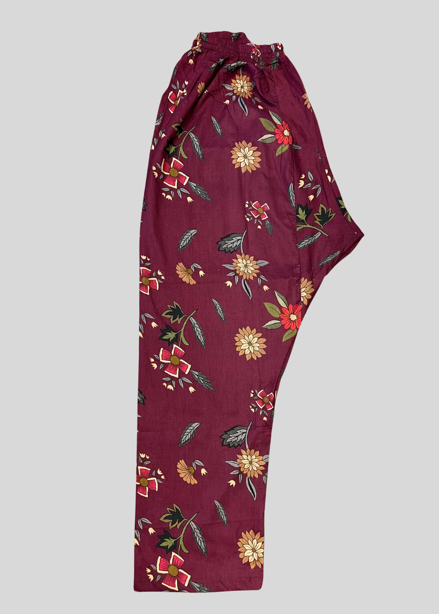 Salimas Stitched Lawn Suit – Maroon Floral Spring Wear Women 2pcs