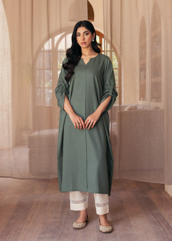 Ghonche Green Long Kurta Women 1pcs