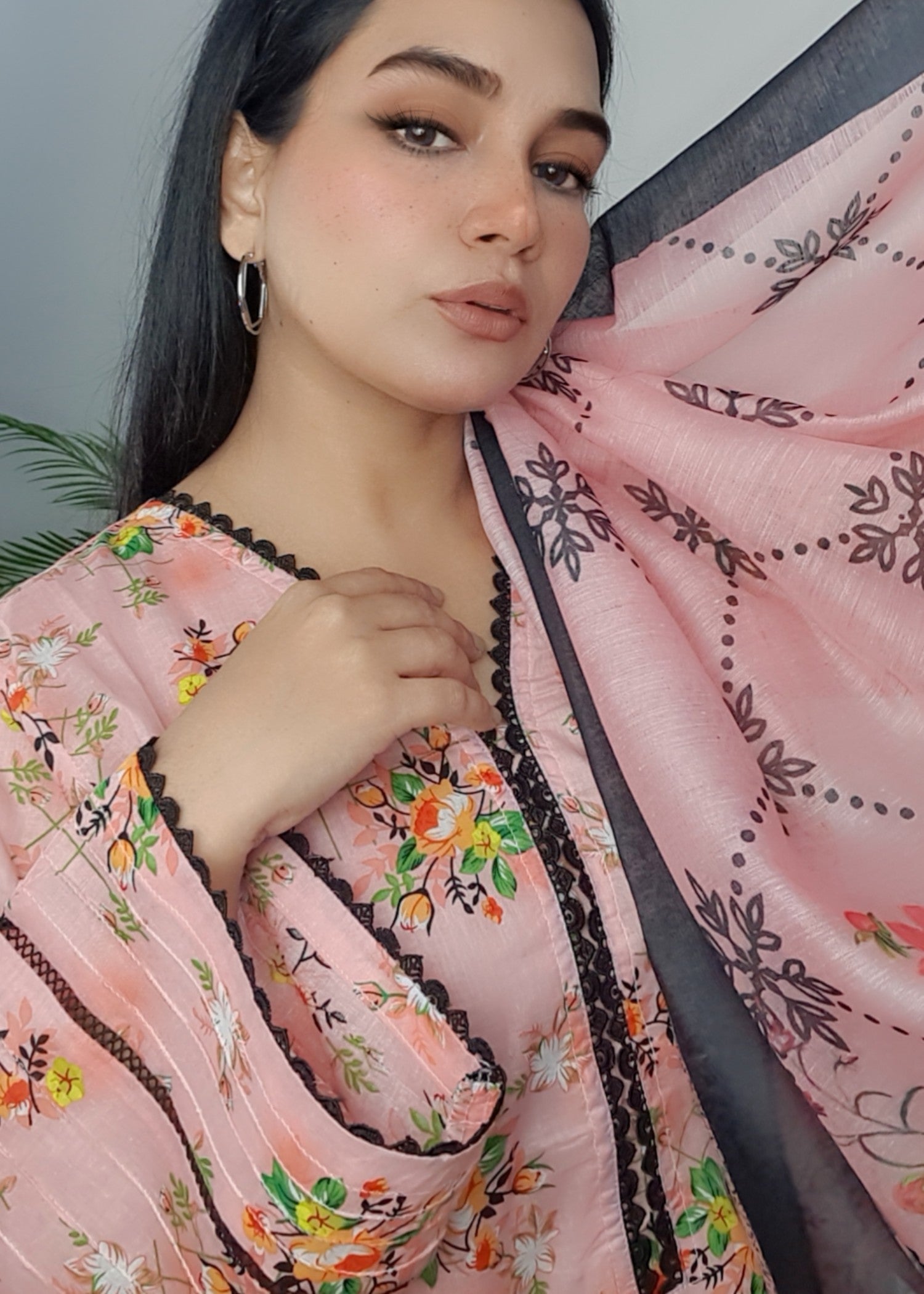 Namal Zara Ltd Summer Pret Lawn Pink Floral Design Women 3pcs