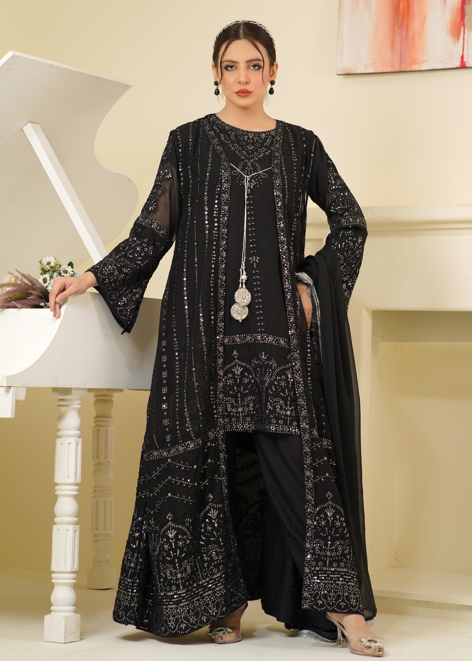 Rangoon Clothing Nameera Midnight Black Women 4pcs