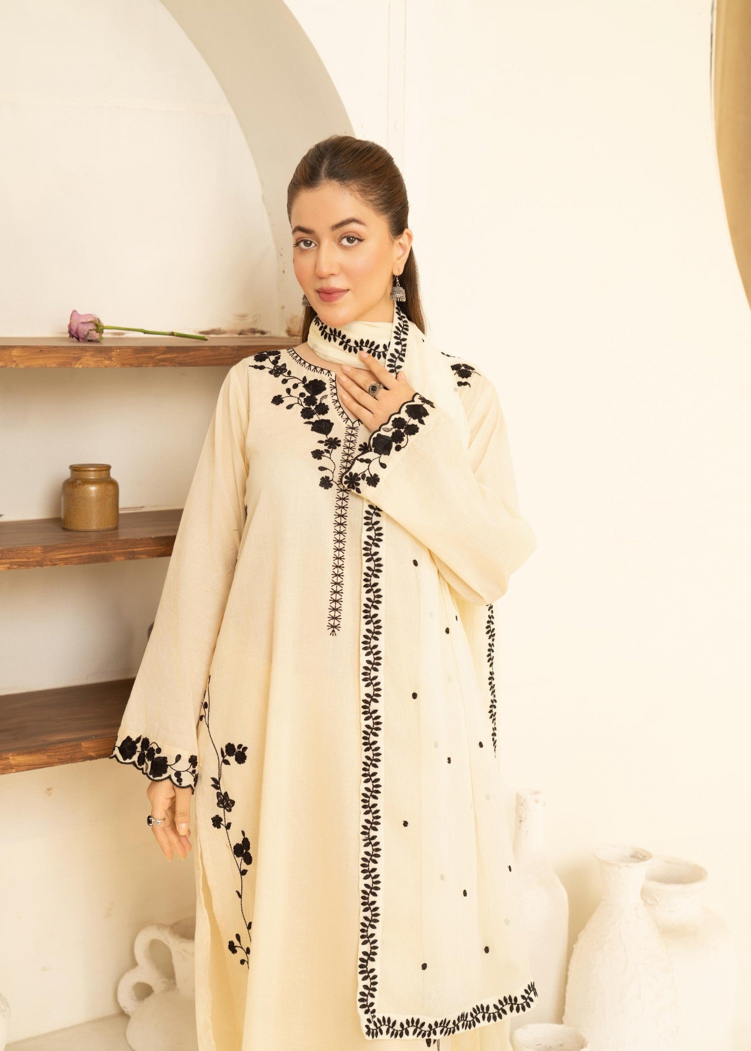 Rehhas Attires Beige Frost Women 3pcs