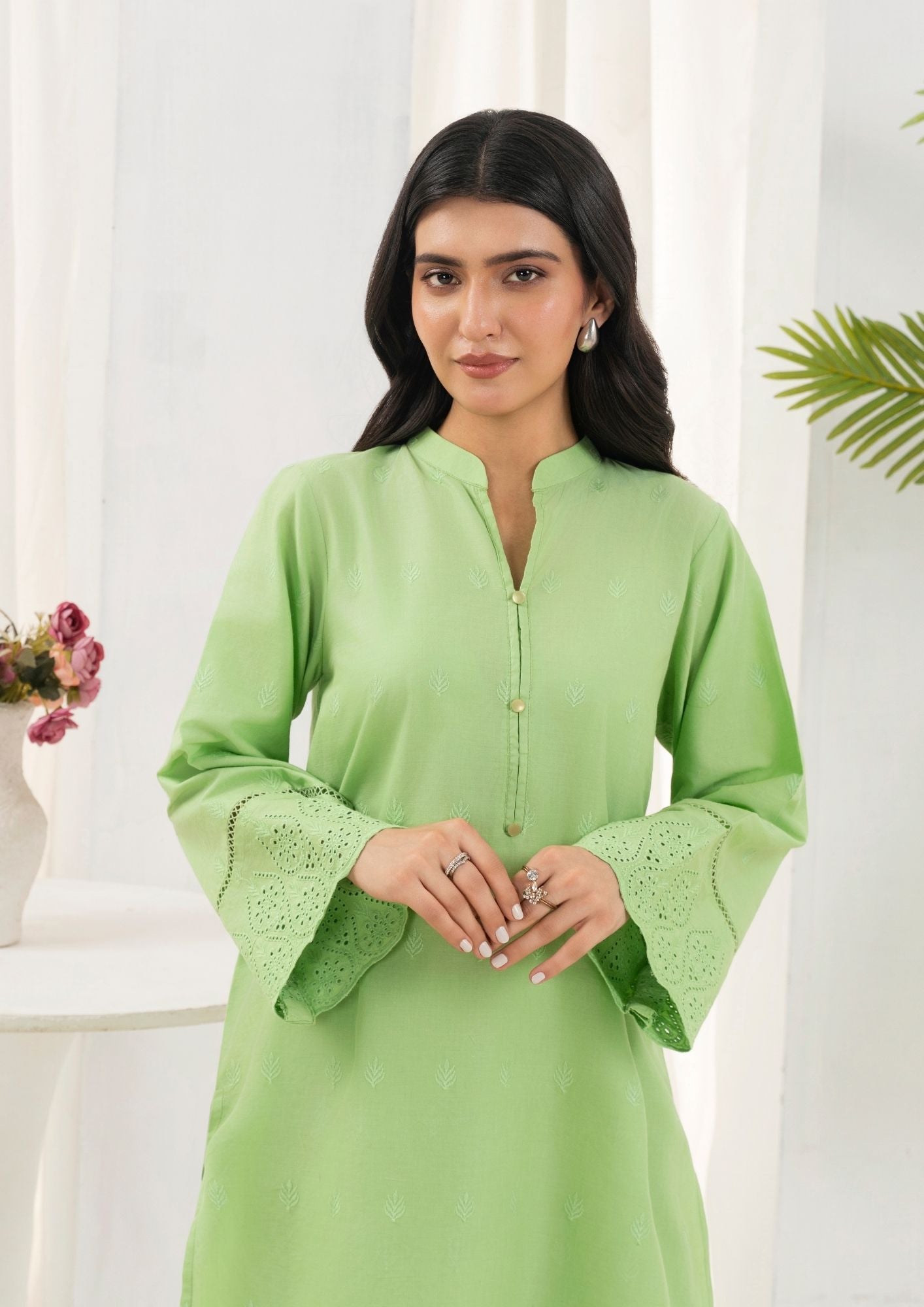 Yolo Pret Schiffli Embroidered Set Rozana S25 0018 Women 2pcs