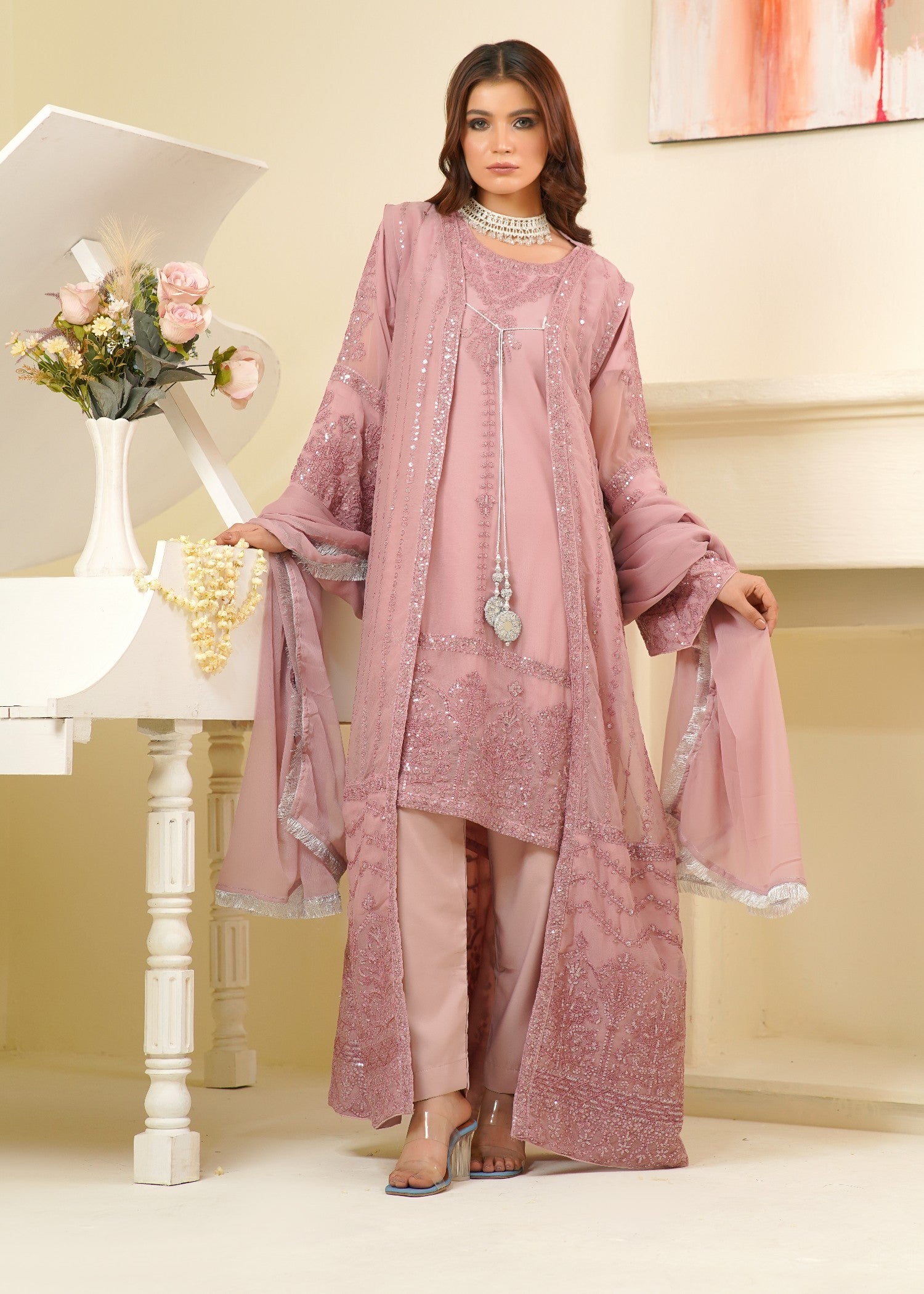 Rangoon Clothing Nameera Pastel Pink Women 4pcs