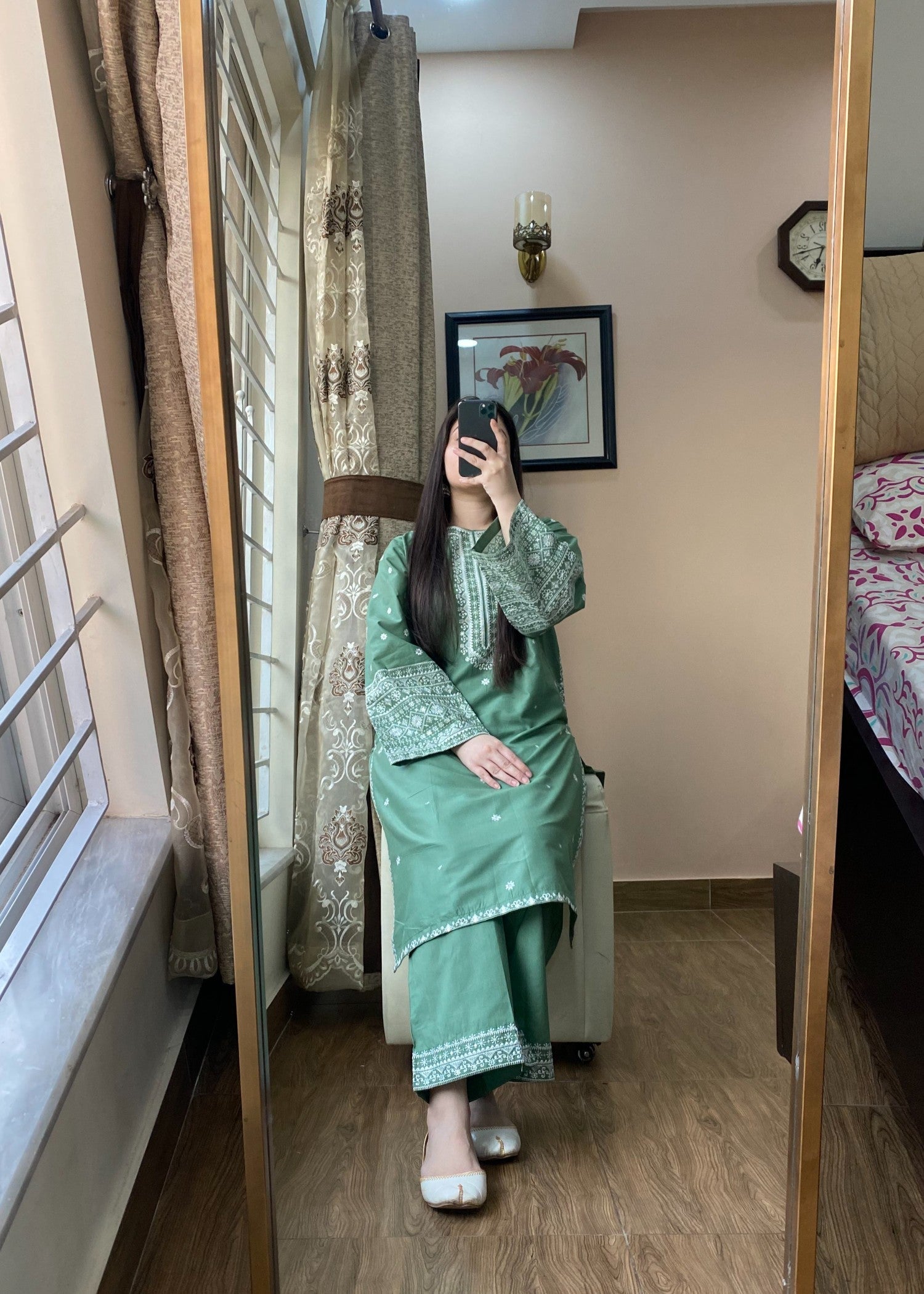 Ramal Sea embroidered lawn dress Women 2pcs