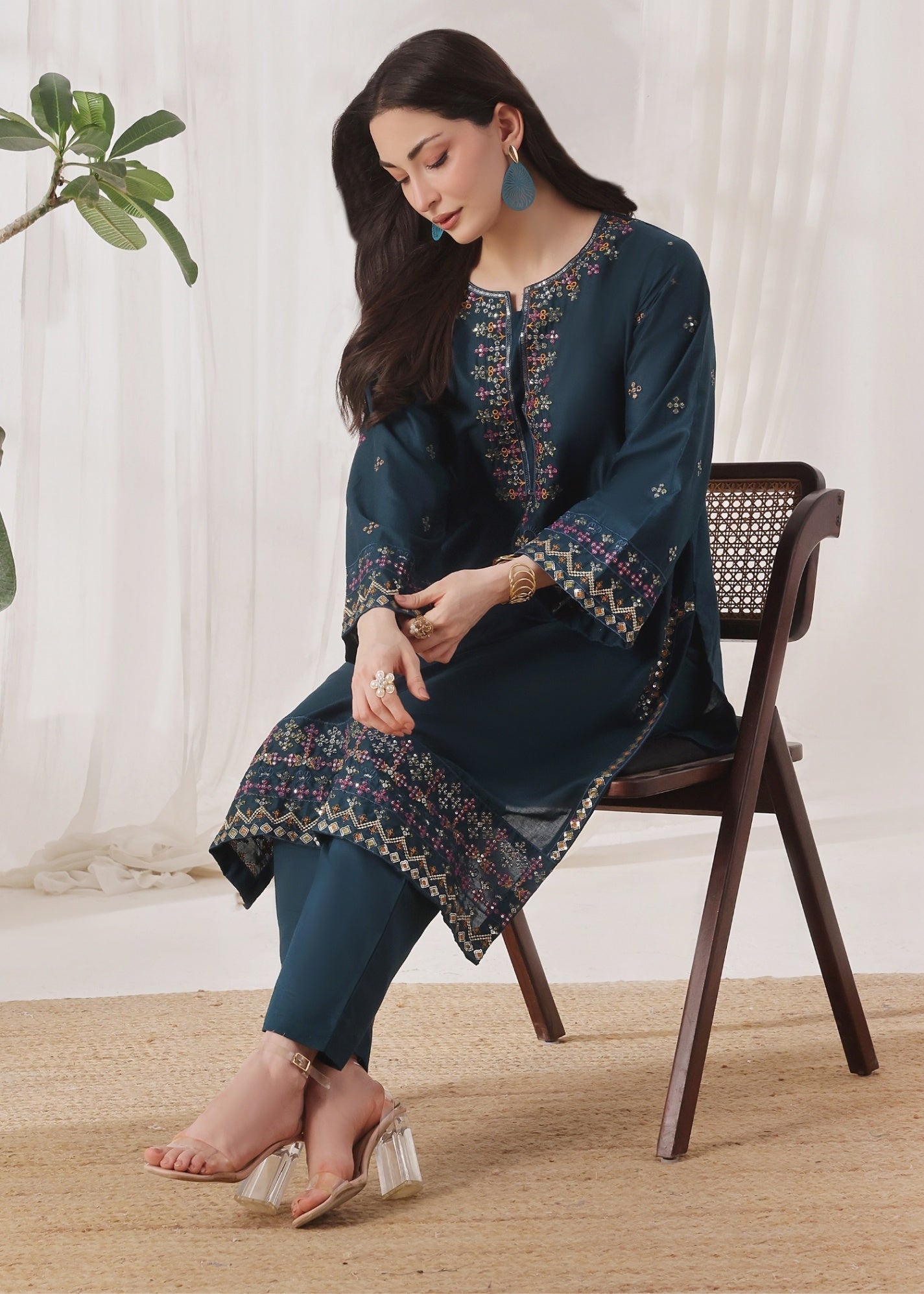 Ayra Pret Mehar Dark Forest Green Women 2pcs