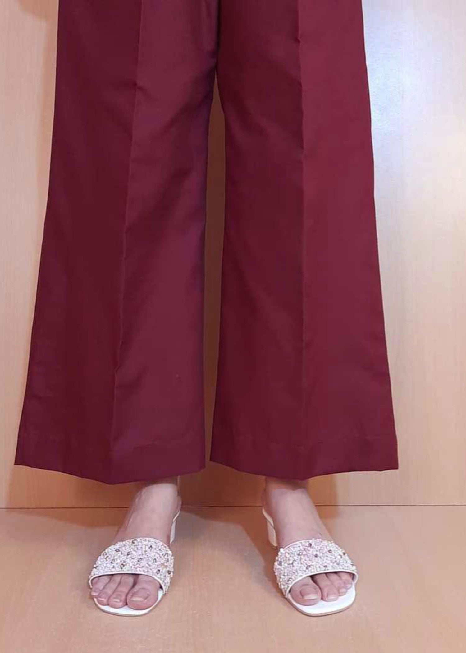 Zardi Maroon Cotton Palazzo ZT209 Women 1pcs