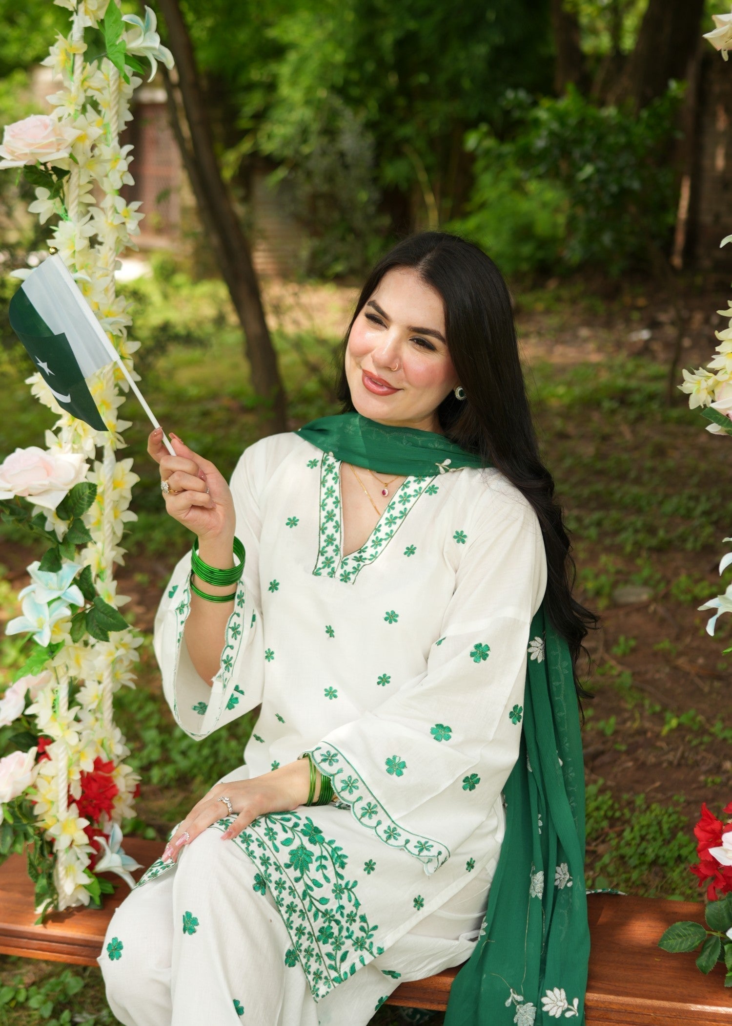 Noor Asiya Farshi Shalwar Pakistani Ethnic Lawn Dress Women 3pcs