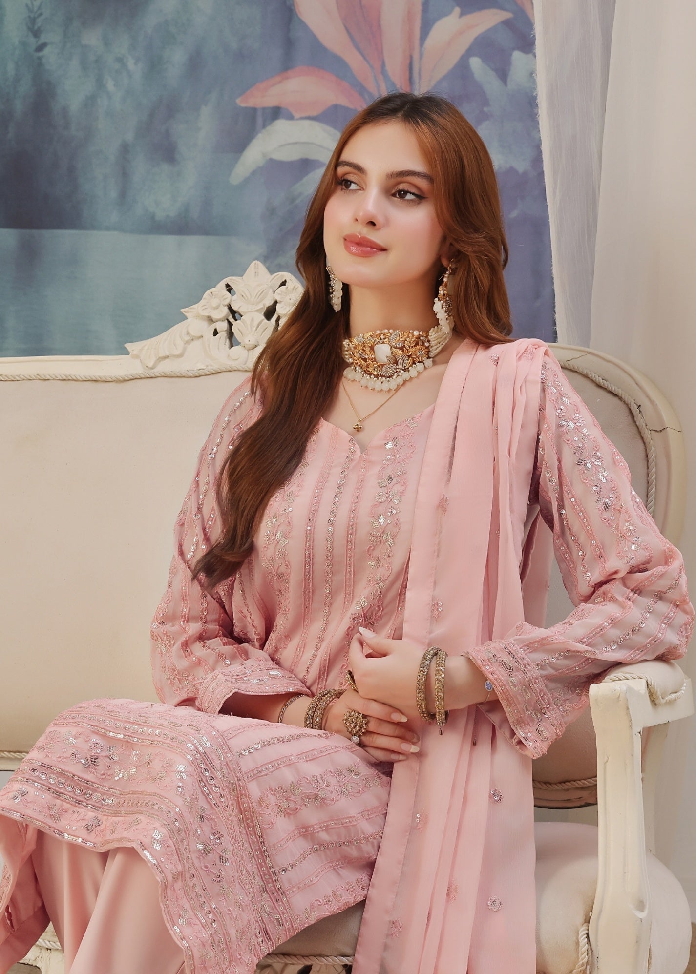 Abaan Zohan Chandni Tea Pink Women 3pcs