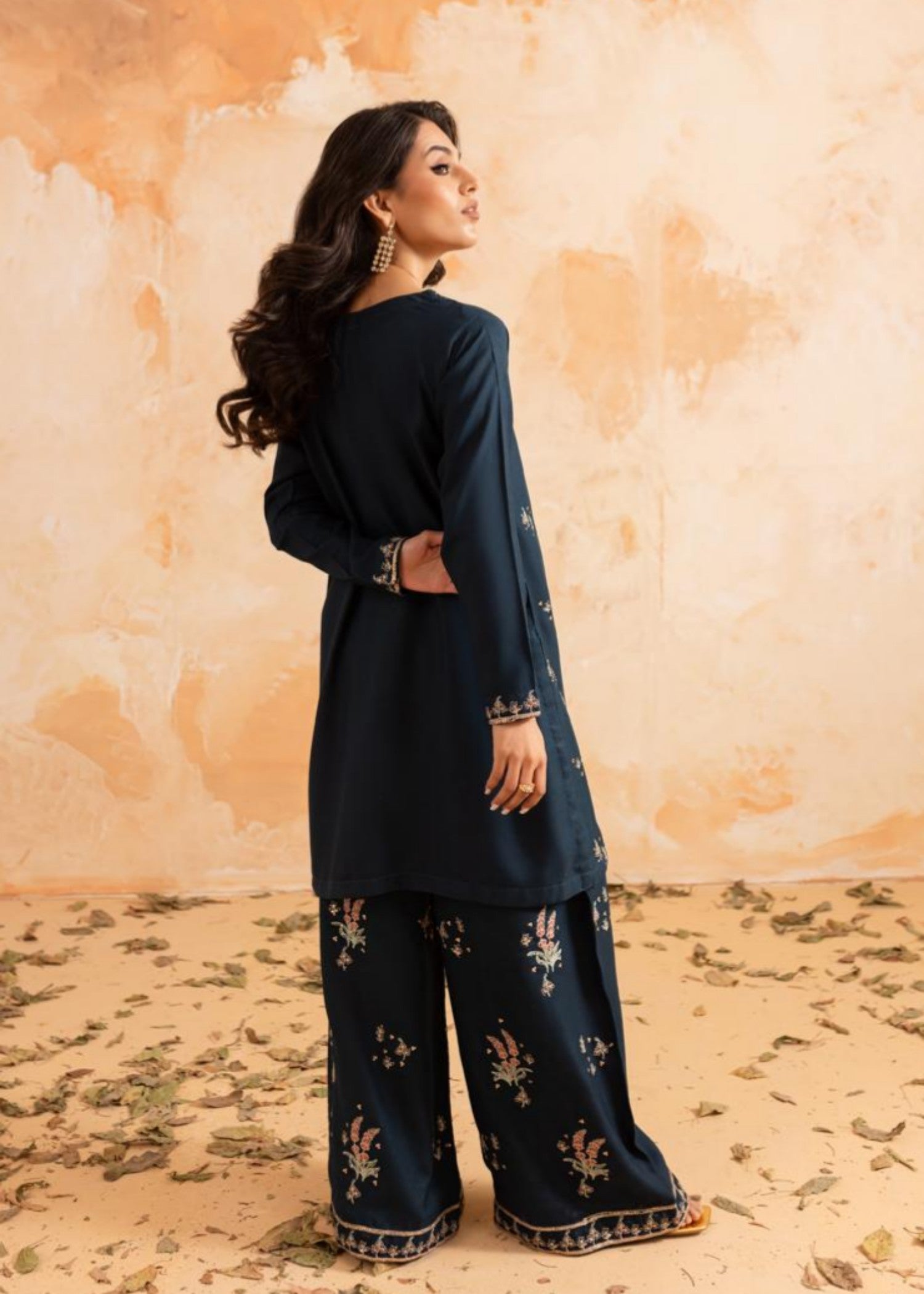 Afsarah Blue Berry Luxury Embroidered Stitched Dress Women 2pcs