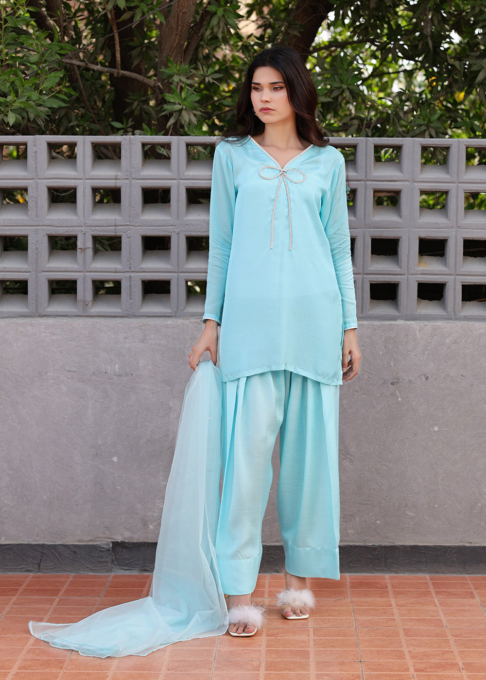 Rangeen Afsheen with Farshi Shalwar Women 3pcs