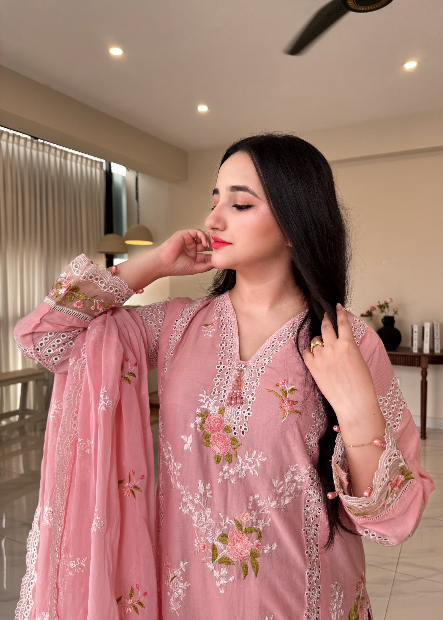 Suits By Sadia Rose pink Women 3pcs