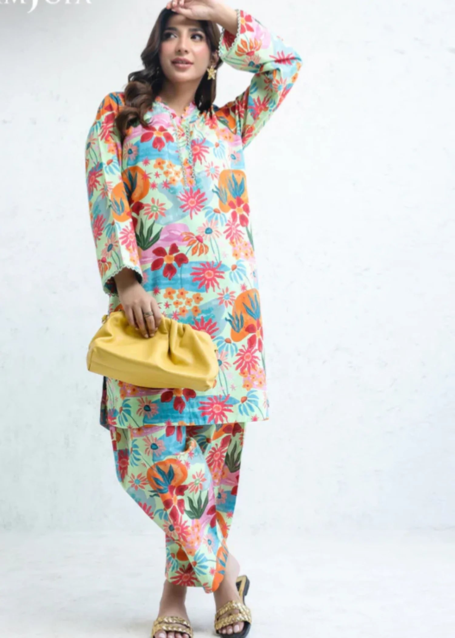 Asim Jofa AJPB 203 PRINTED CAMBRIC STITCHED Women 2pcs