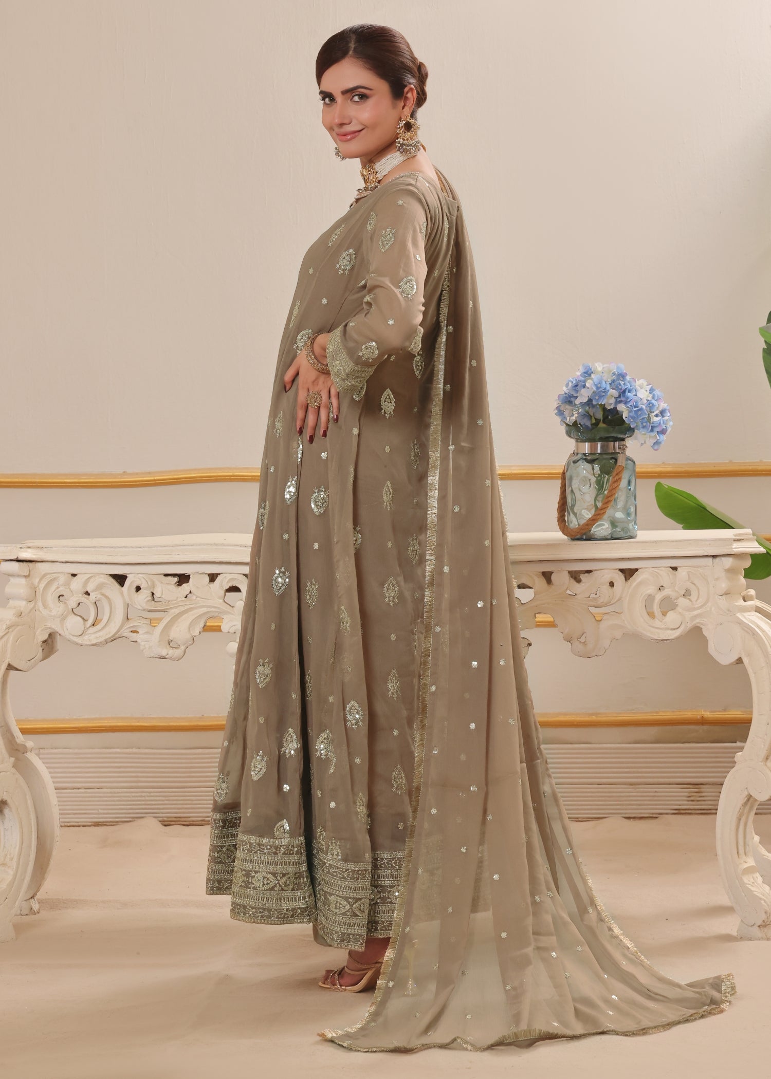 Abaan Zohan Raunak Brown Women 3pcs