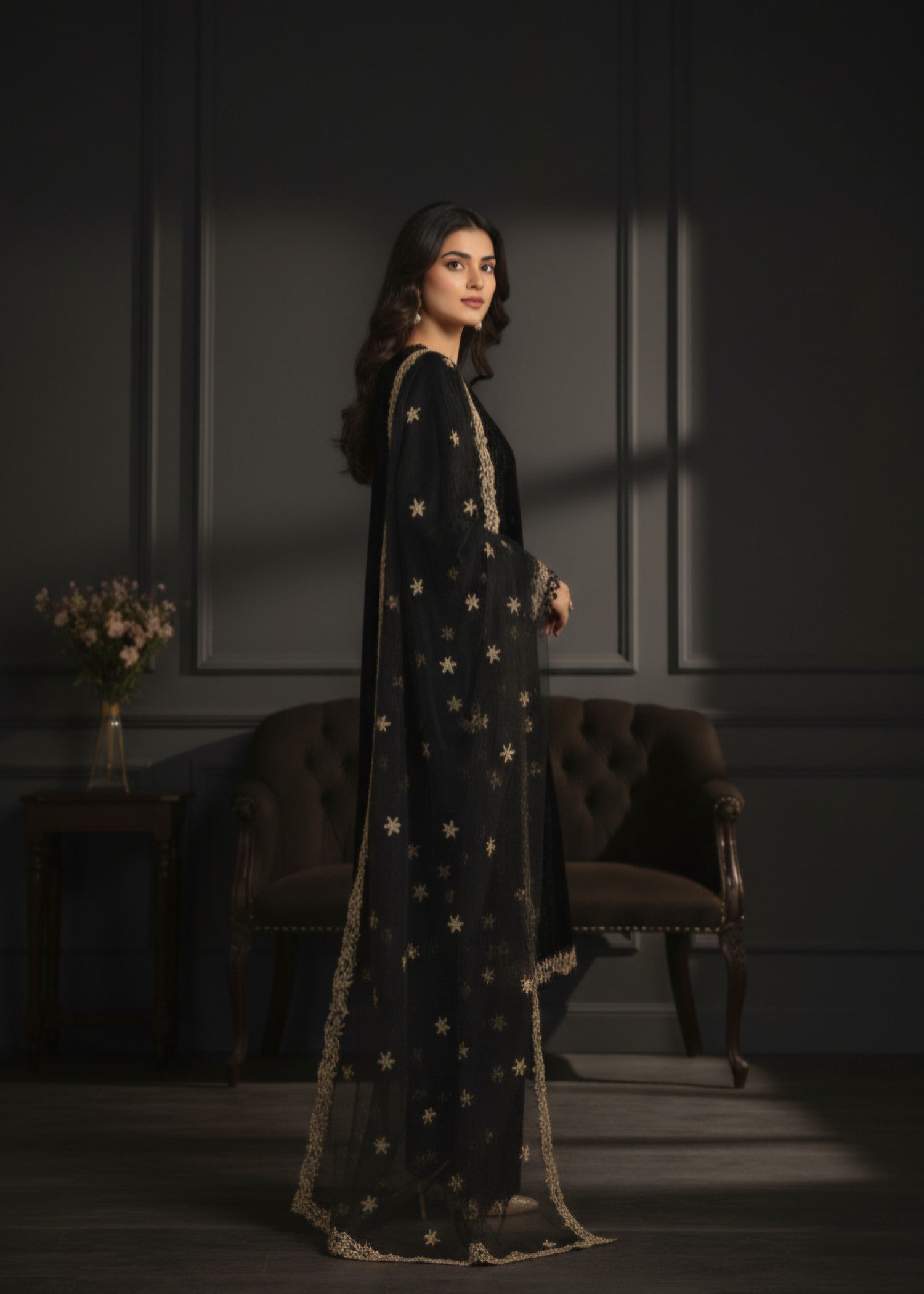 Pehnawa By Bin Akram’s Midnight Regalia | Velvet Women 3pcs