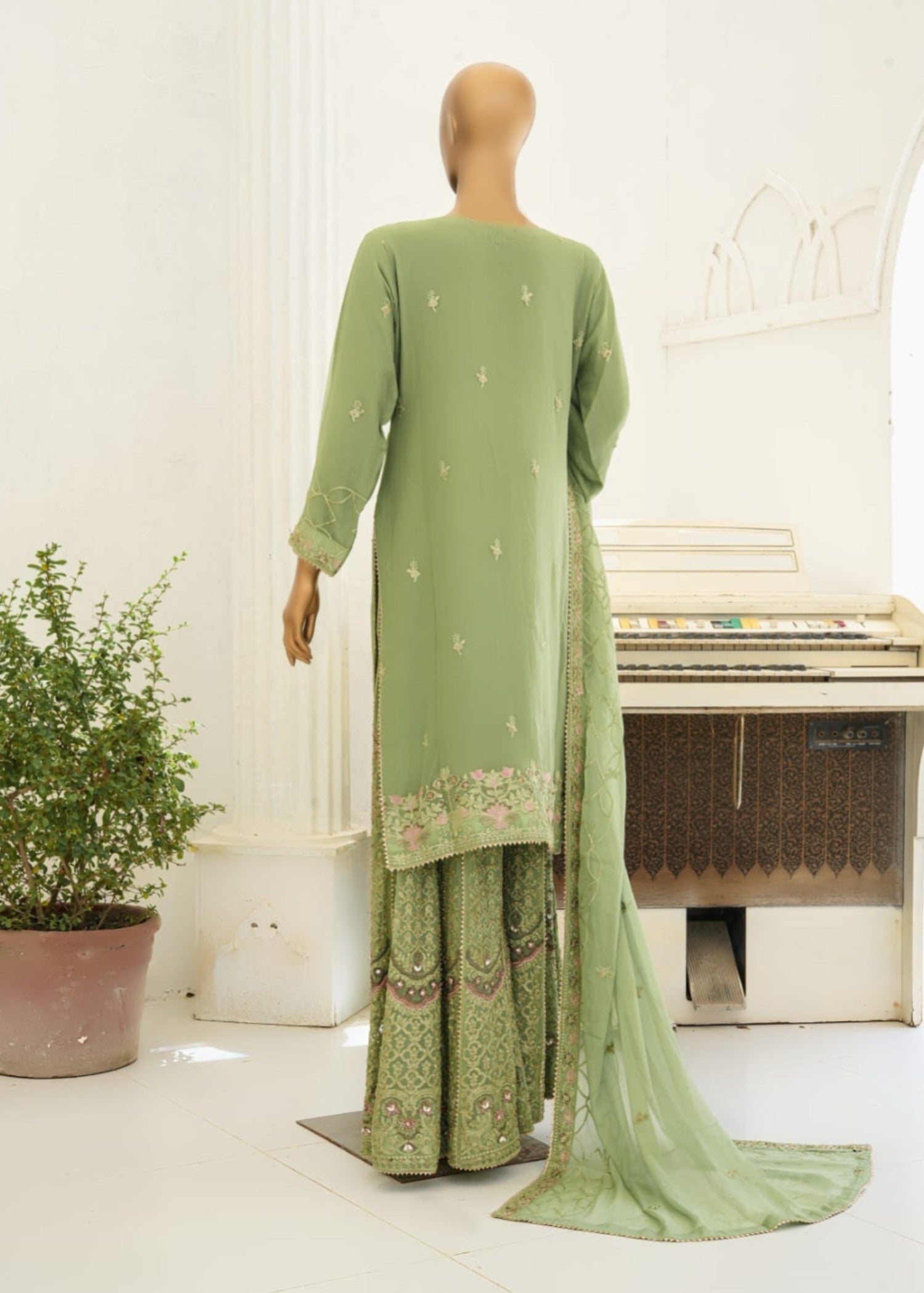 Ahmed Creations ALISHBA APPLE GREEN Women 3pcs
