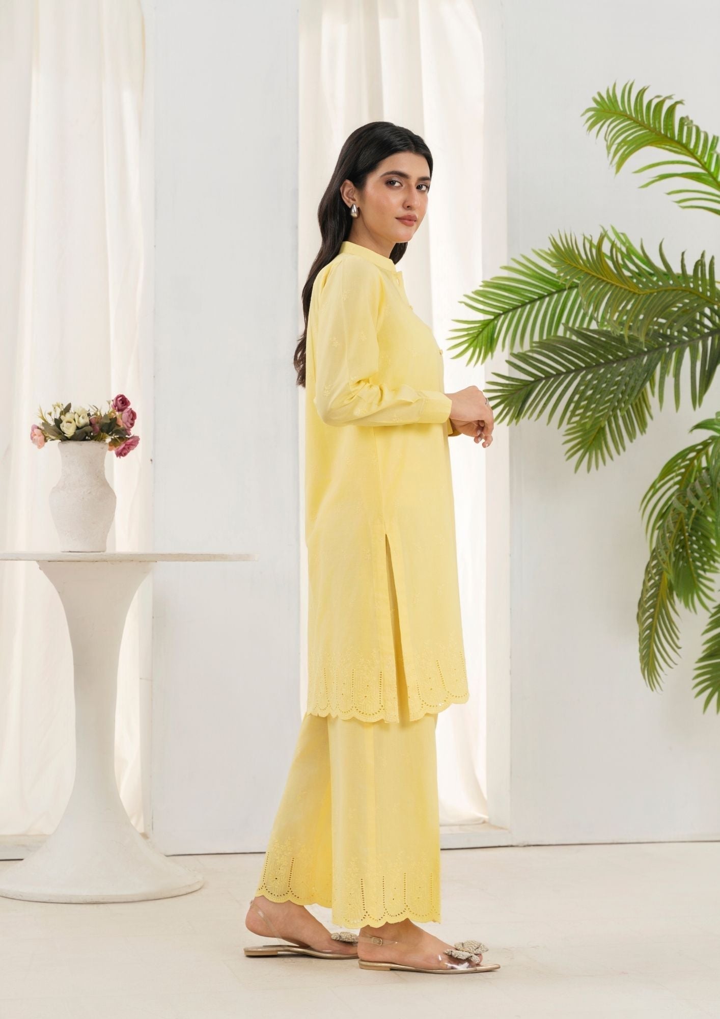 Yolo Pret Schiffli Embroidered Set Rozana S25 0022 Women 2pcs