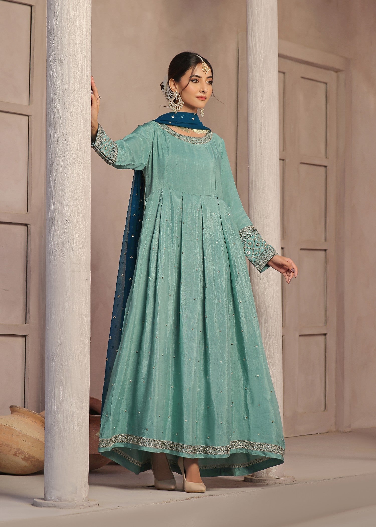 Luxeurs Zebaish Raw Silk Formal Stitched Dress Women 3pcs